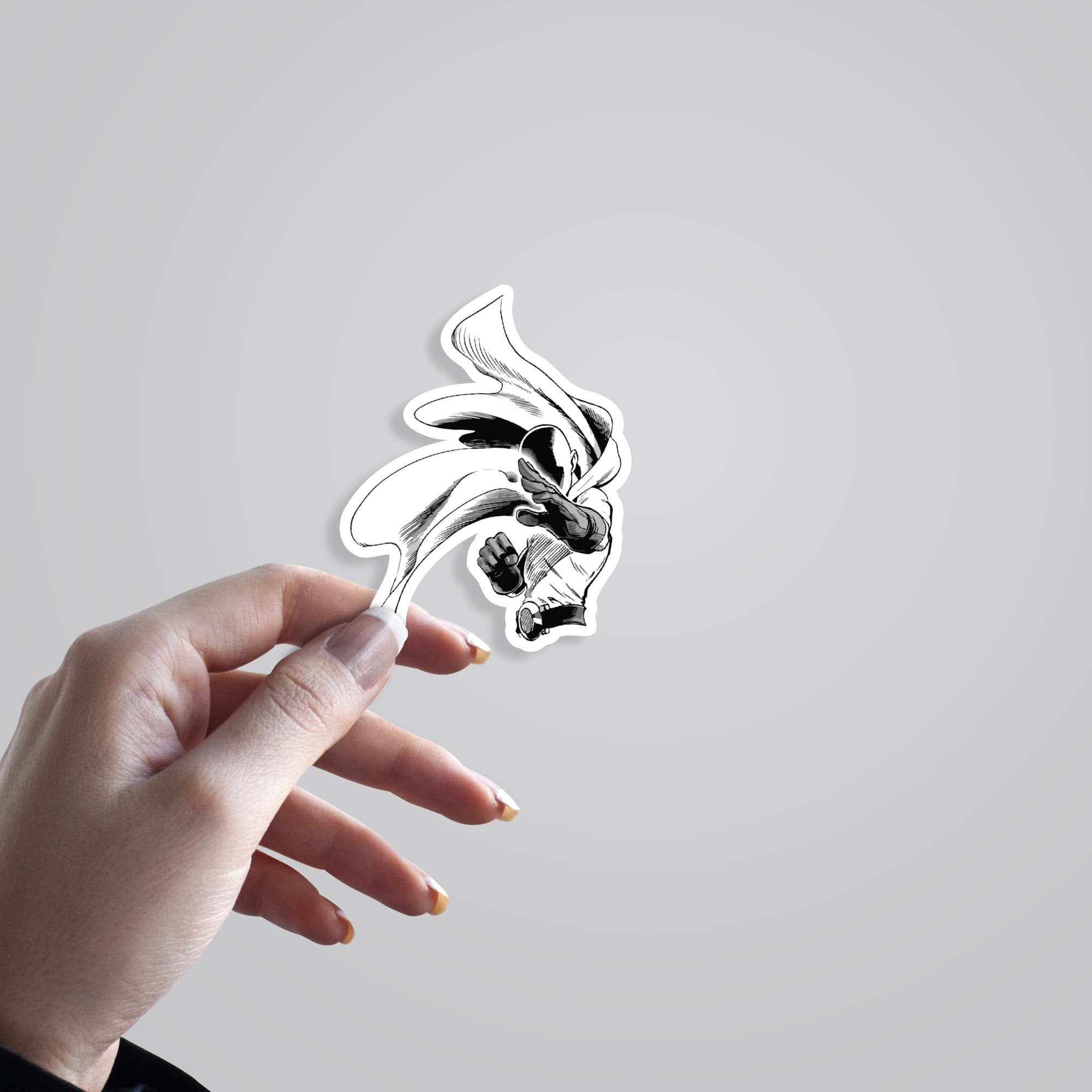 Saitama in black and white Anime Stickers