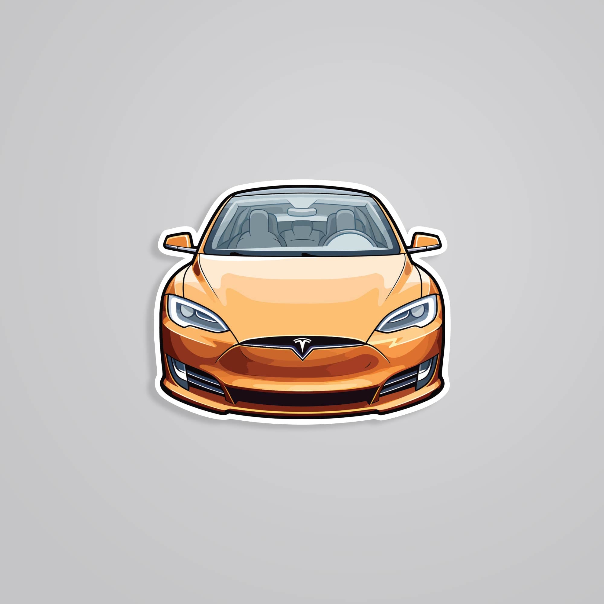 Orange Tesla Stickers - Modern Electric