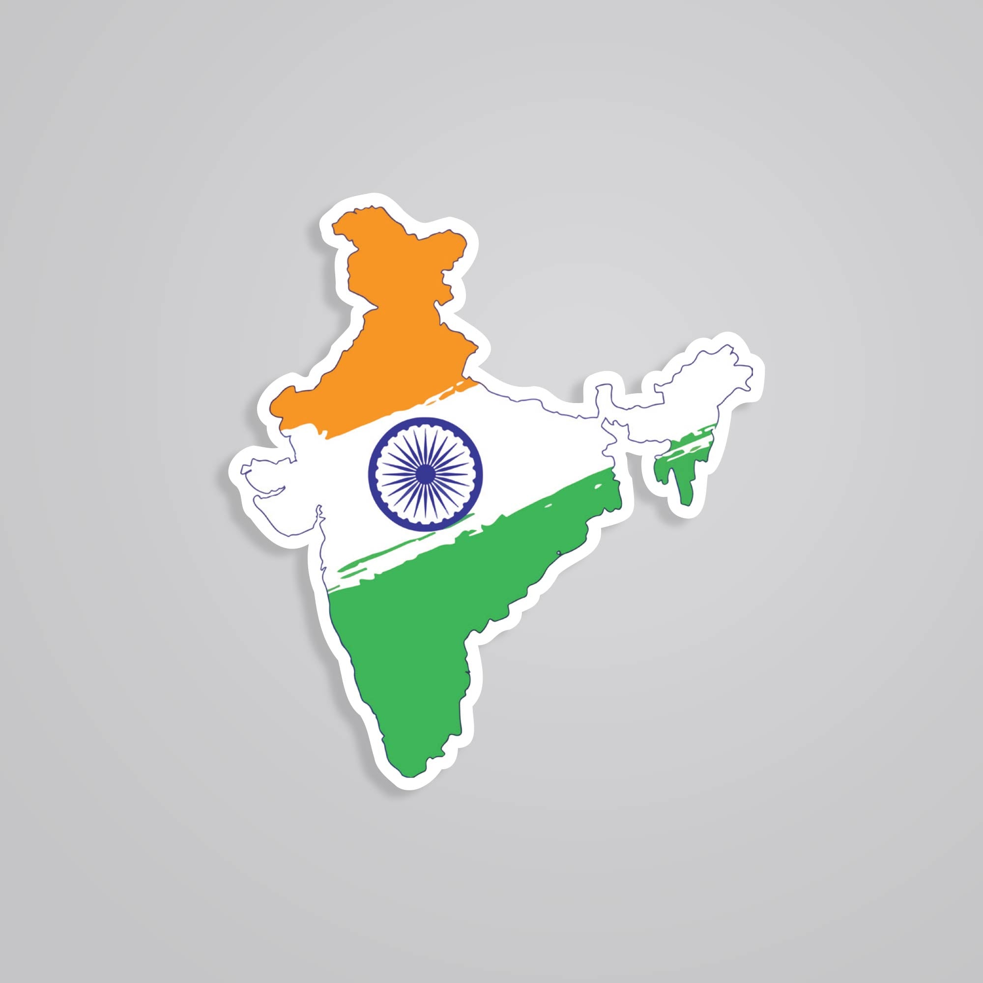 Fomo Store Stickers Casual India Map with Tricolor Flag Casual Stickers