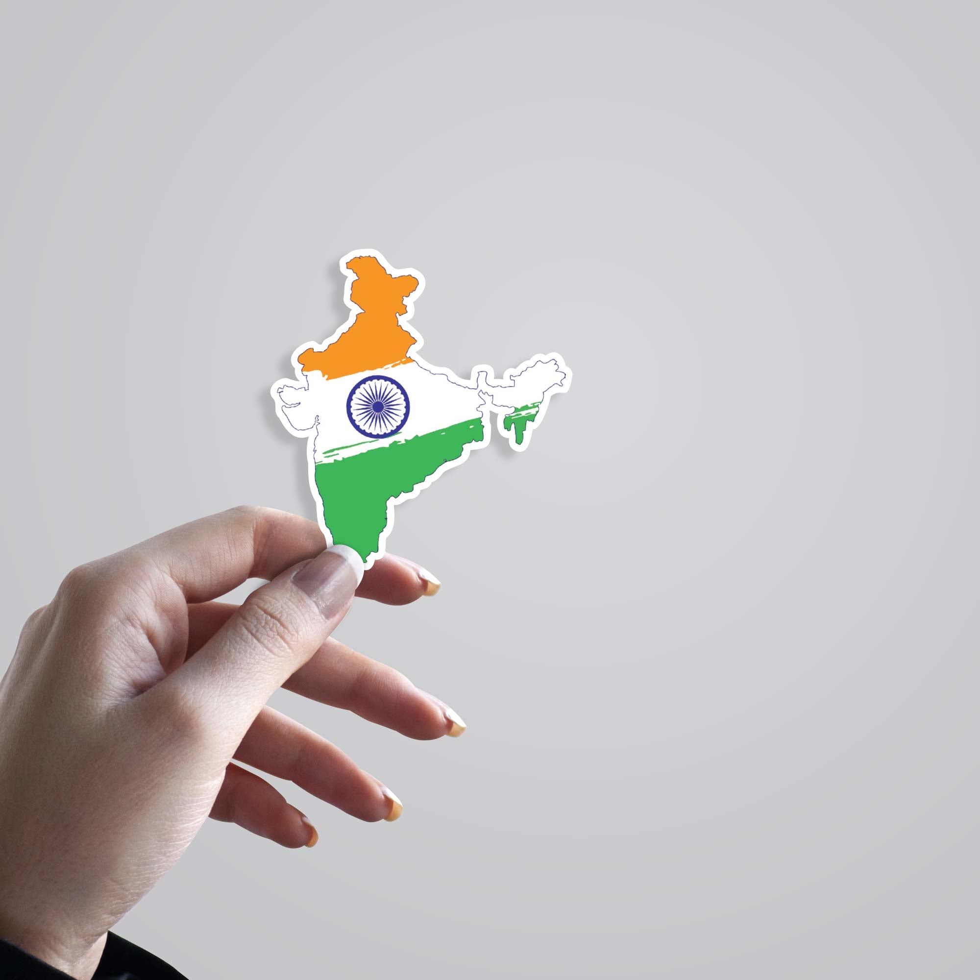 India Map with Tricolor Flag Casual Stickers