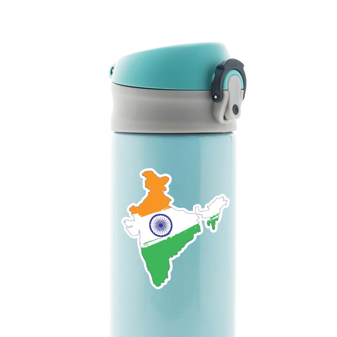 India Map with Tricolor Flag Casual Stickers