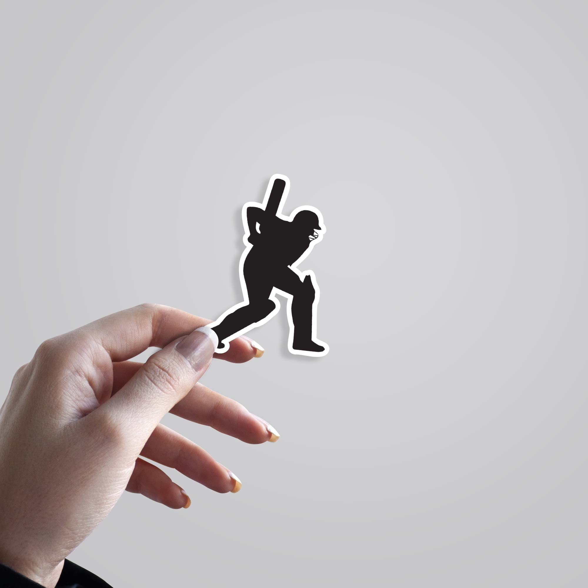 Cricket Man Silhouette Sports Stickers