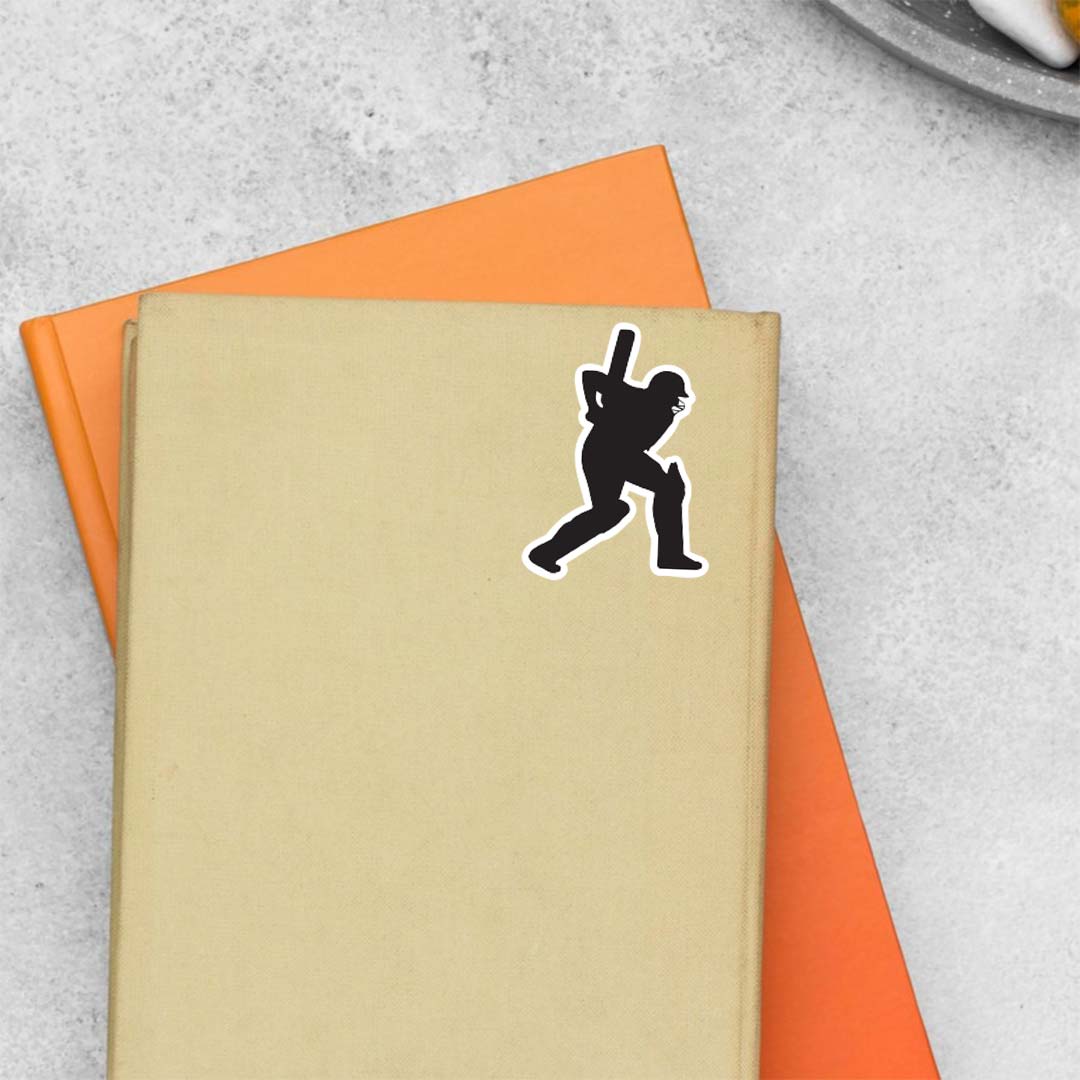 Cricket Man Silhouette Sports Stickers