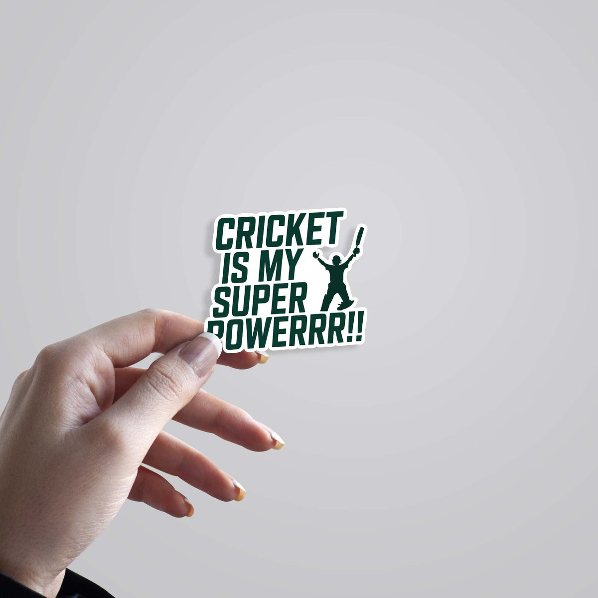 3D Cricket is my super power Sports Stickers