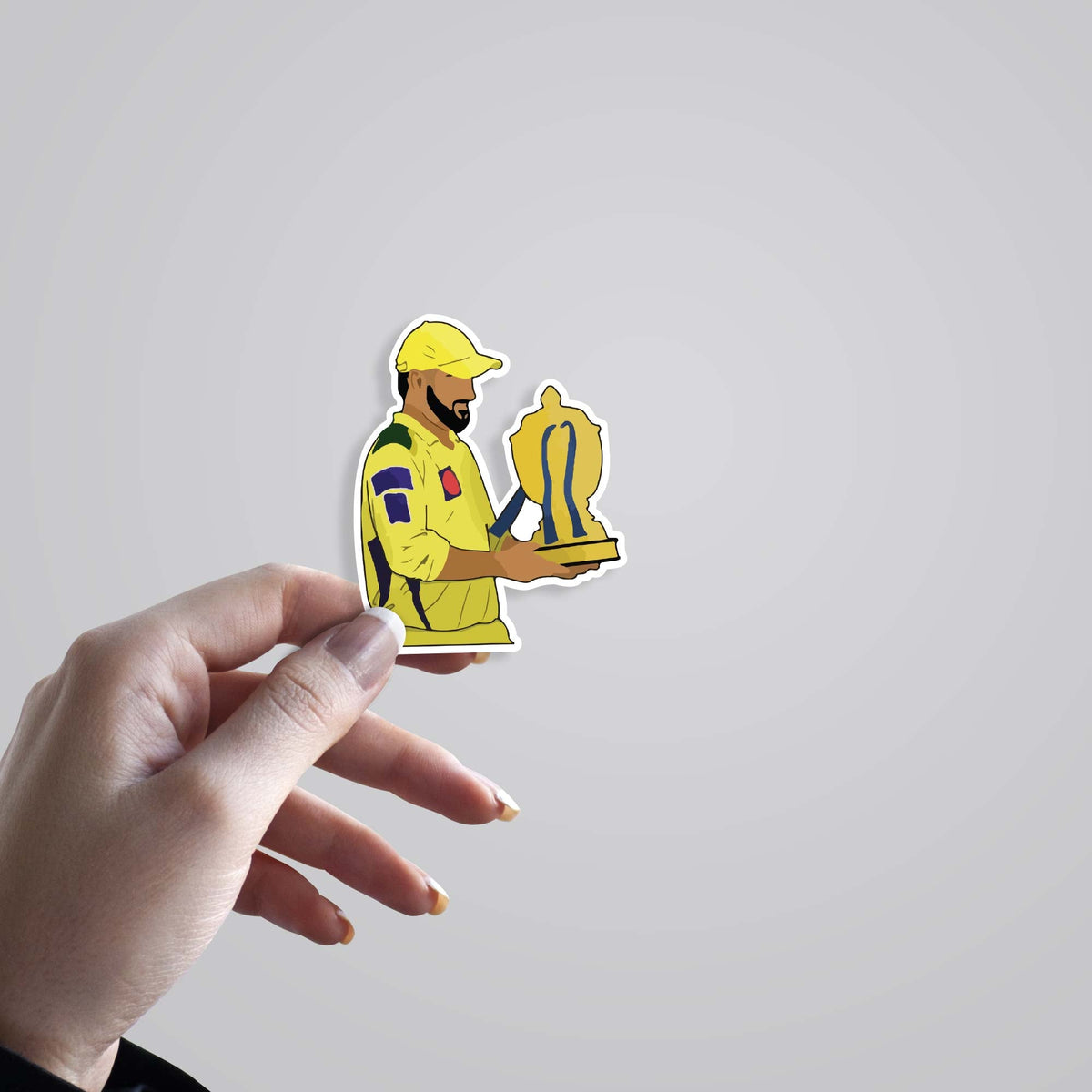 The IPL Trophy King Dhoni Sports Stickers