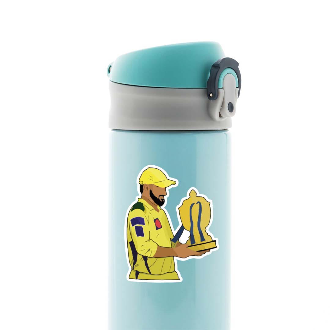 The IPL Trophy King Dhoni Sports Stickers