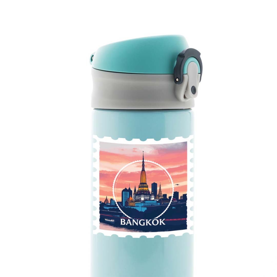 Bangkok Skyline Post Stamp Travels Stickers
