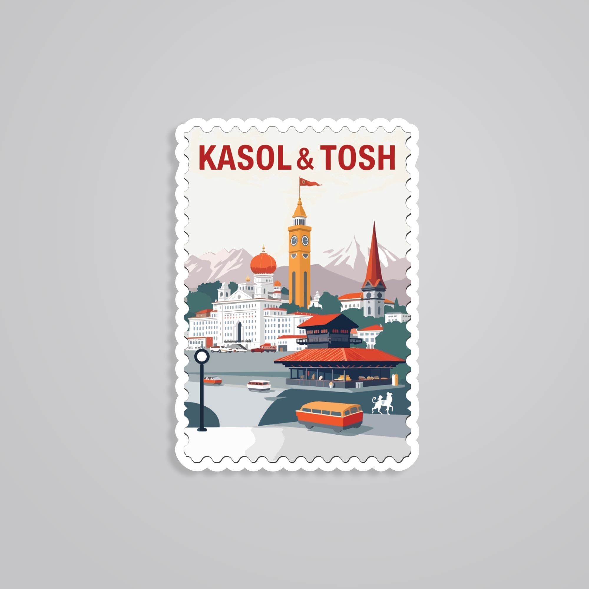 Fomo Store Stickers Travels Kasol & Tosh Scenic Village Post Stamp
