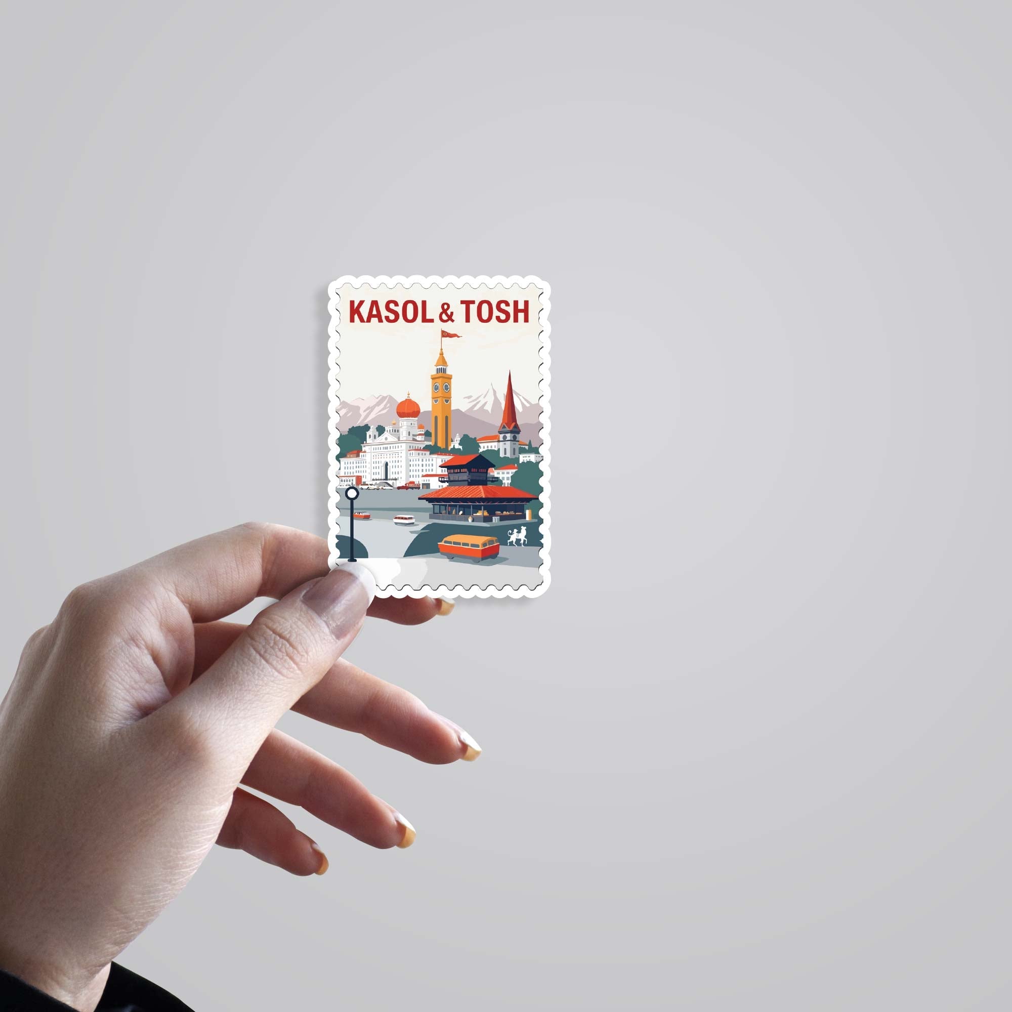 Kasol & Tosh Scenic Village Post Stamp Travels Stickers