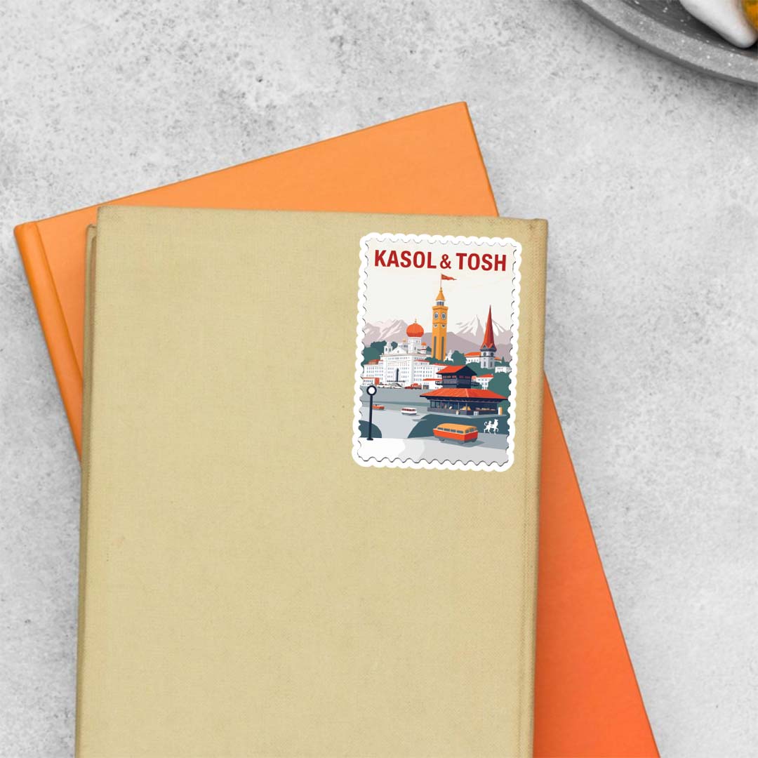 Kasol & Tosh Scenic Village Post Stamp Travels Stickers