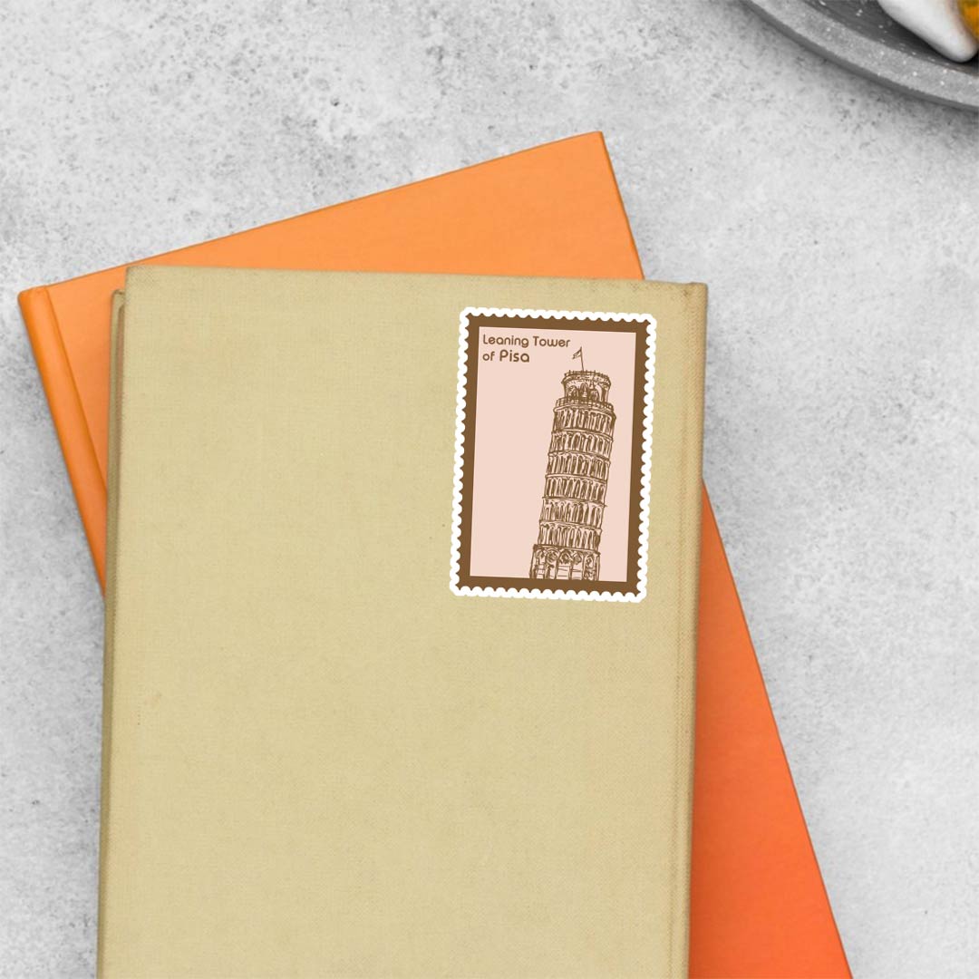 Leaning tower of Pisa Stamp Travels Stickers