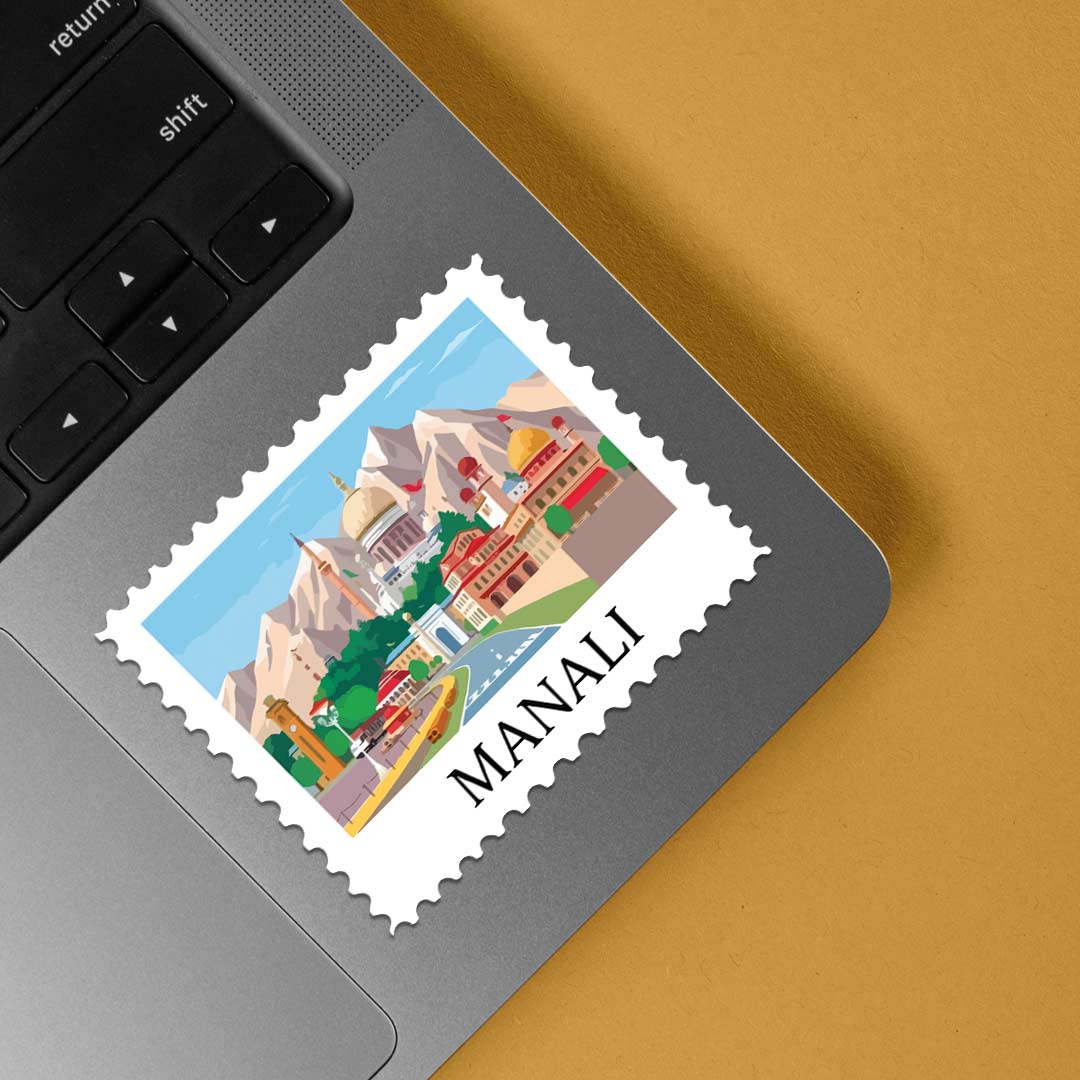 Manali Mountain City Post Stamp Travels Stickers