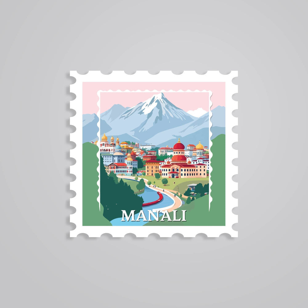 Manali Mountain Village Post Stamp Sticker Collection