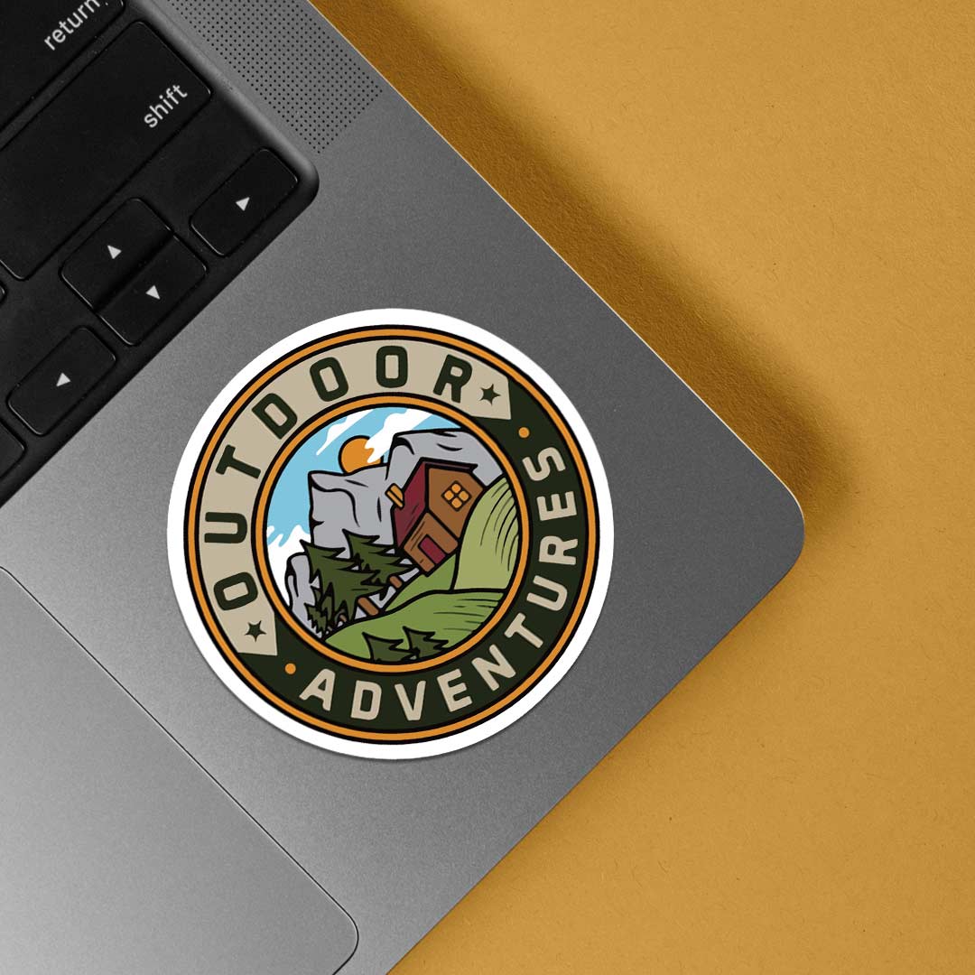 Outdoor Adventure Travels Stickers Inches