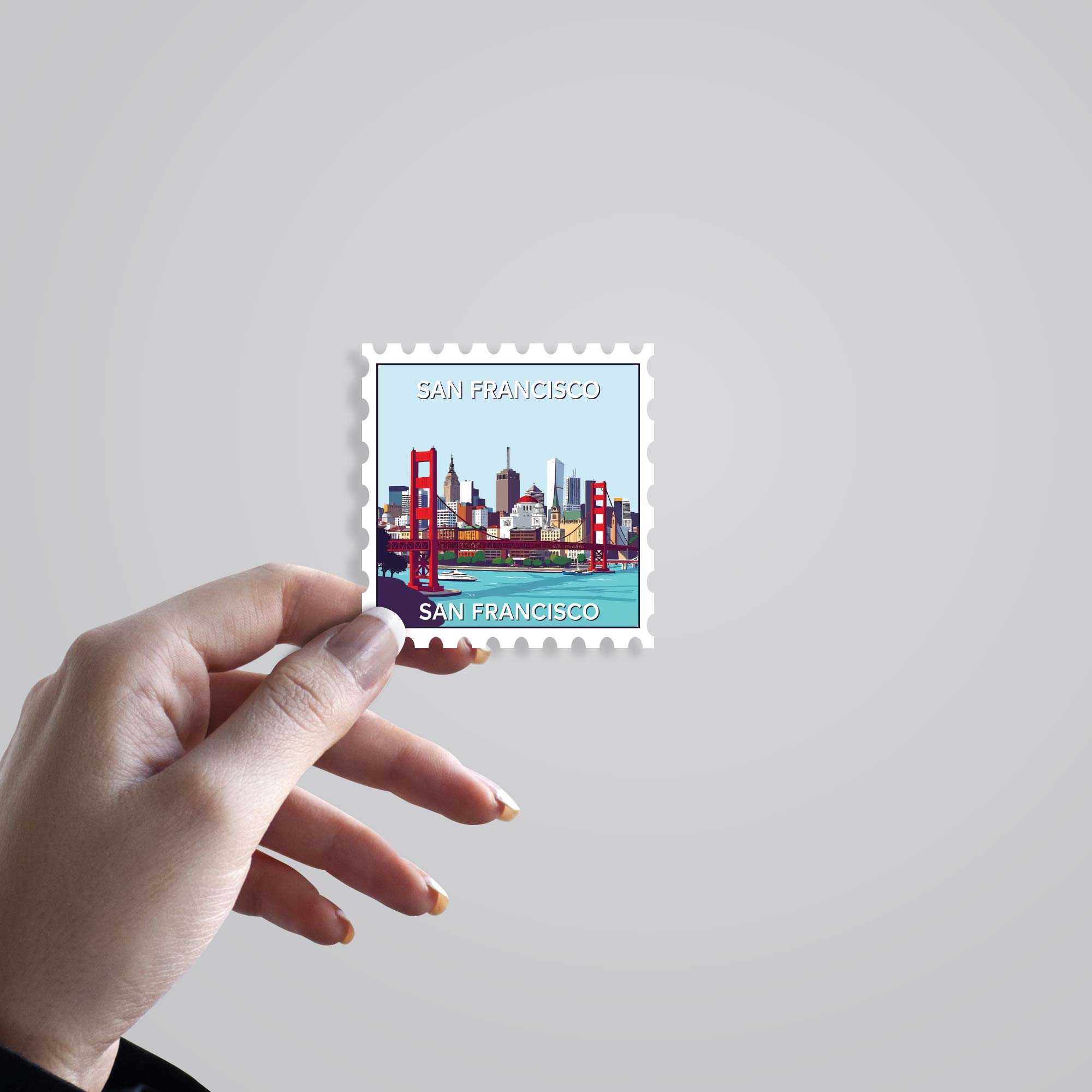 San Francisco City and Bay Post Stamp Travels Stickers