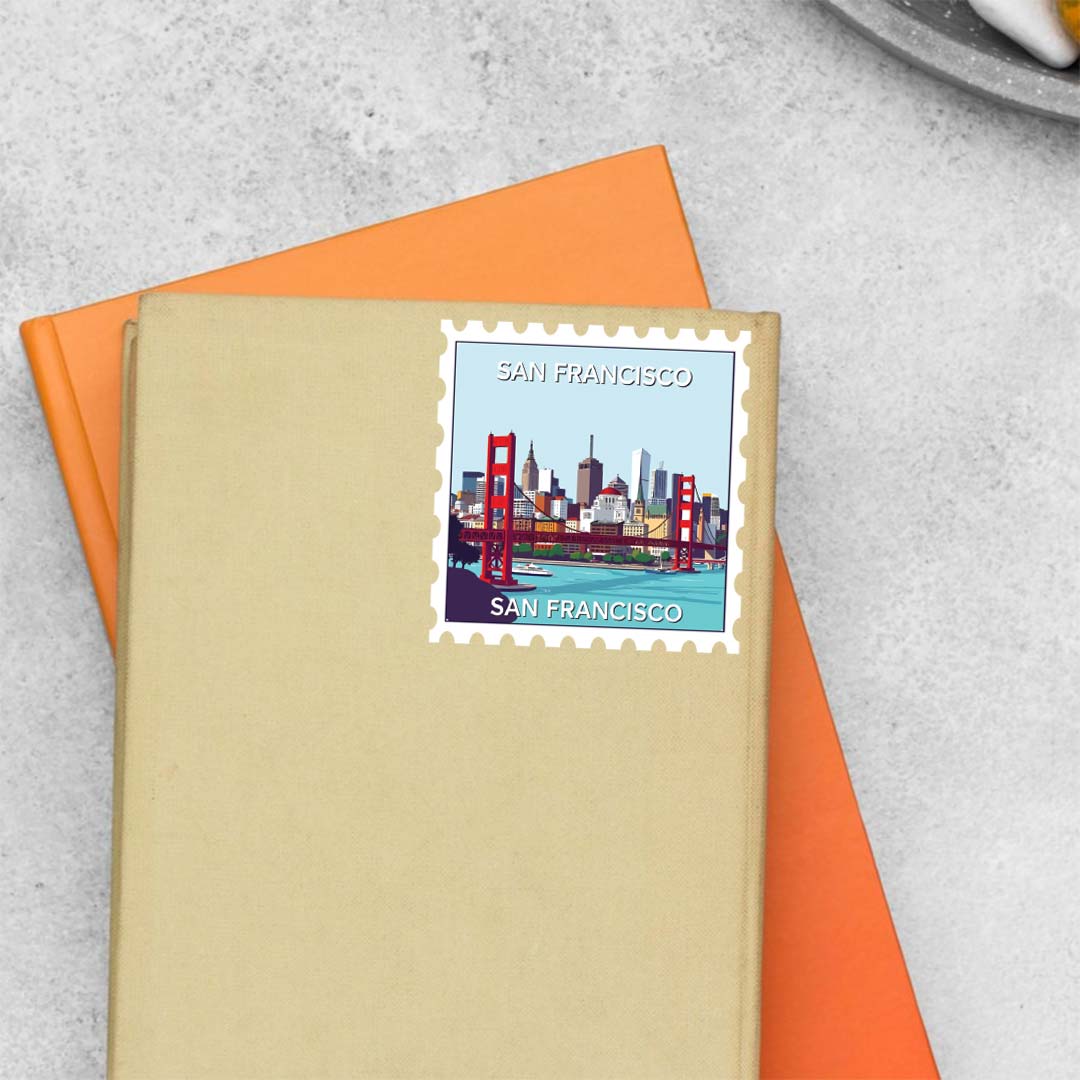 San Francisco City and Bay Post Stamp Travels Stickers