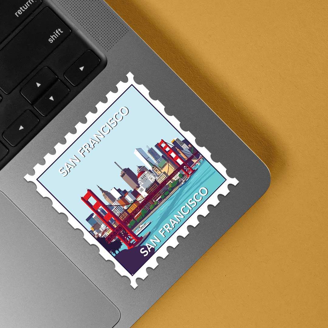 San Francisco City and Bay Post Stamp Travels Stickers