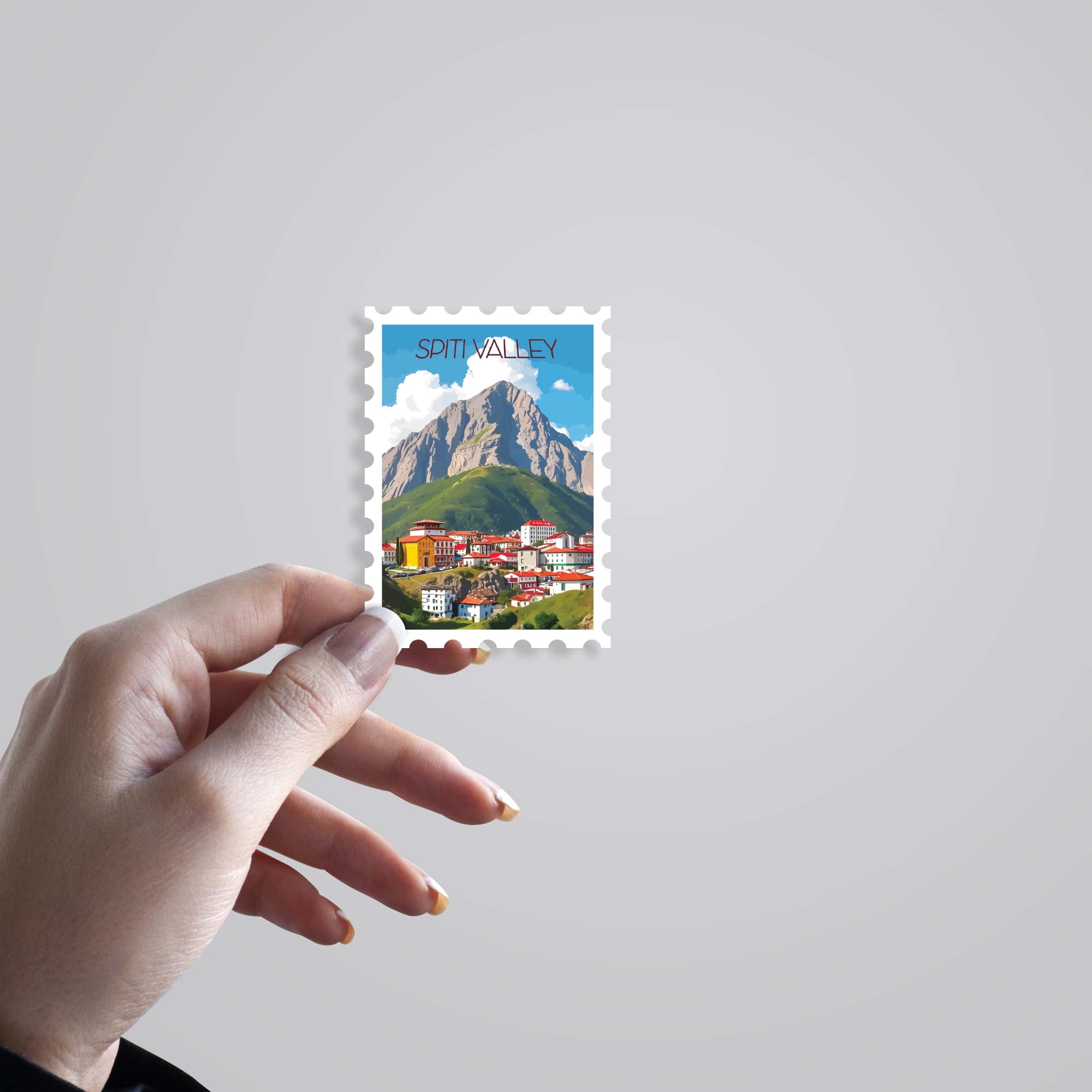 Spiti Valley Mountain Town Post Travels Stickers