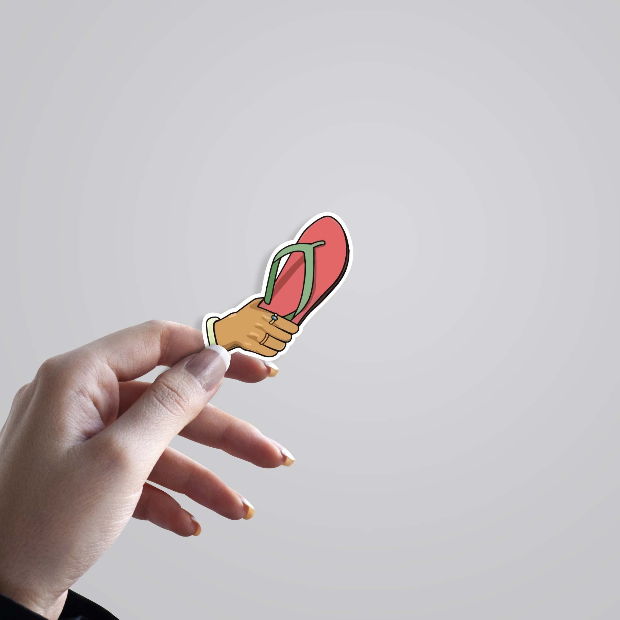 Haath mein Chappal Witty Stickers
