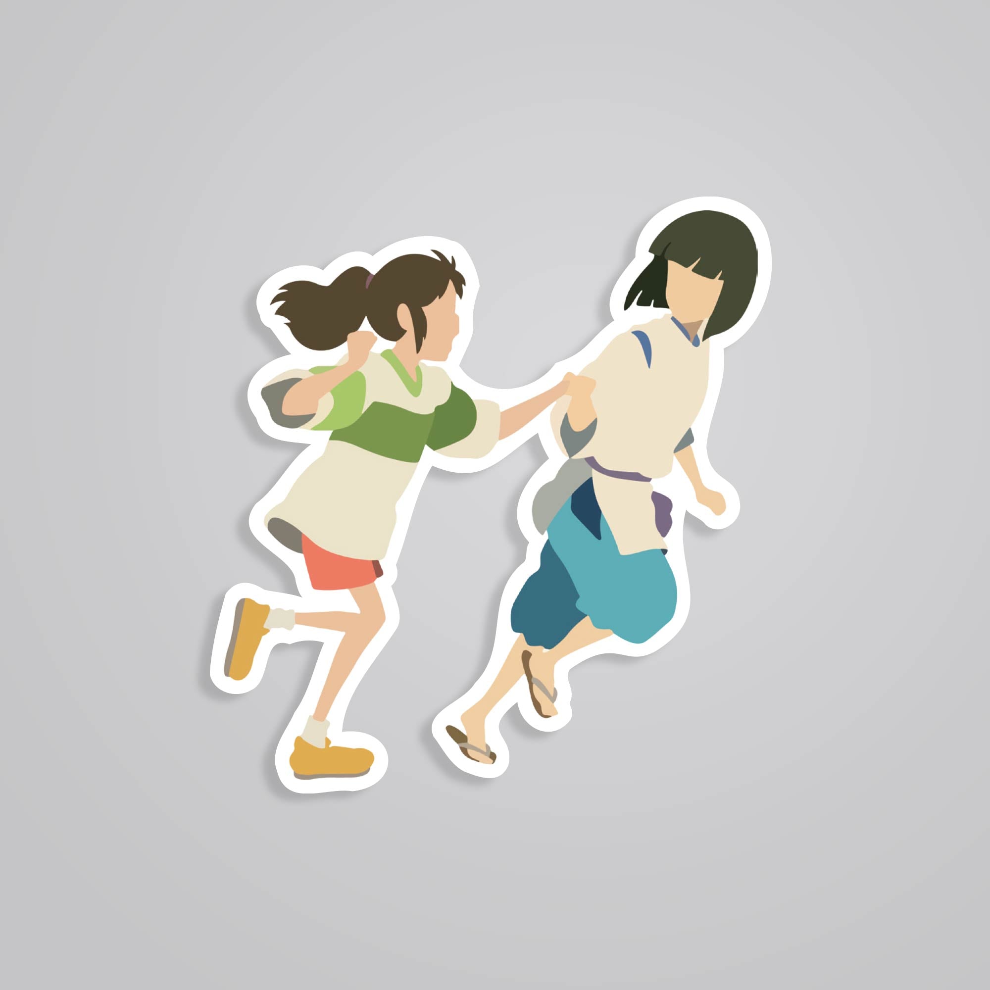 Fomo Store Stickers Anime Chihiro and Haku Running