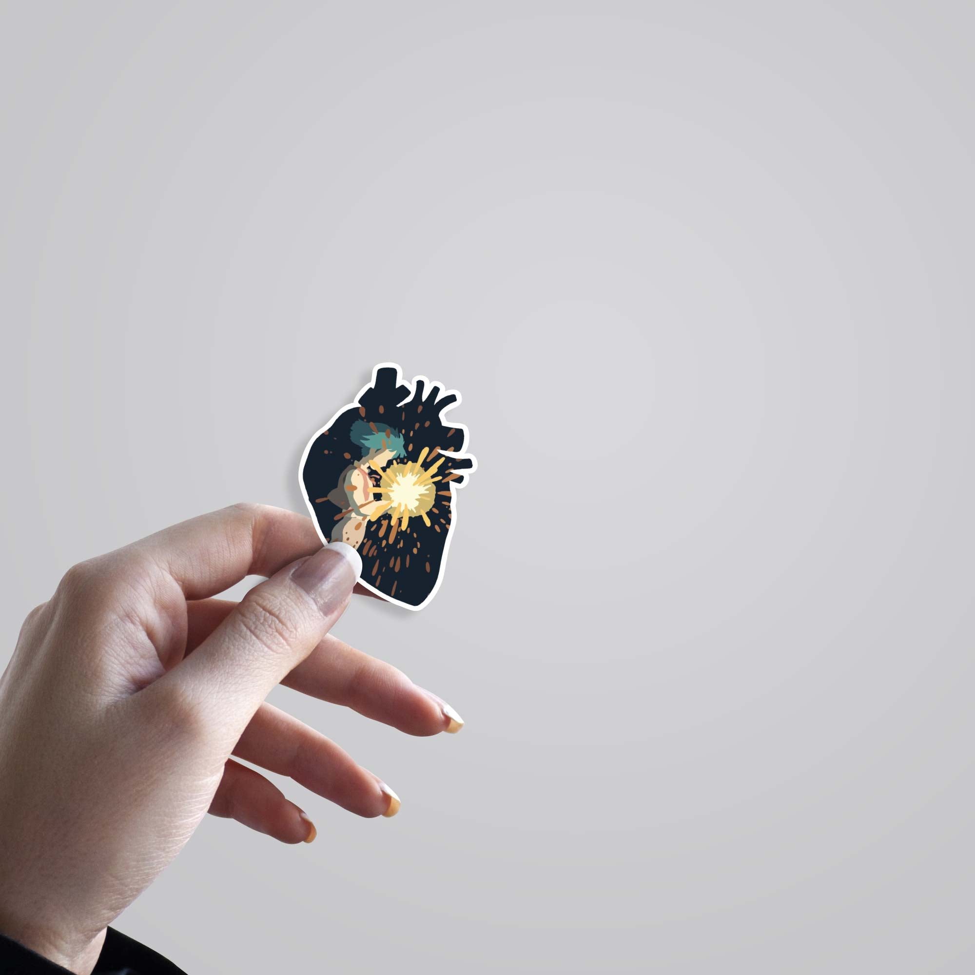 Sophie Holding Howl’s Heart Anime Stickers