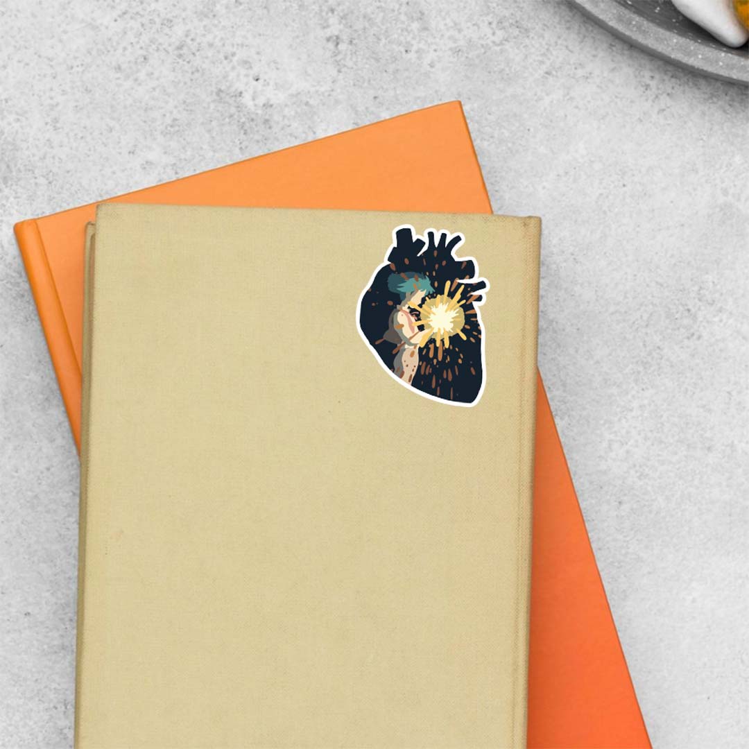 Sophie Holding Howl’s Heart Anime Stickers