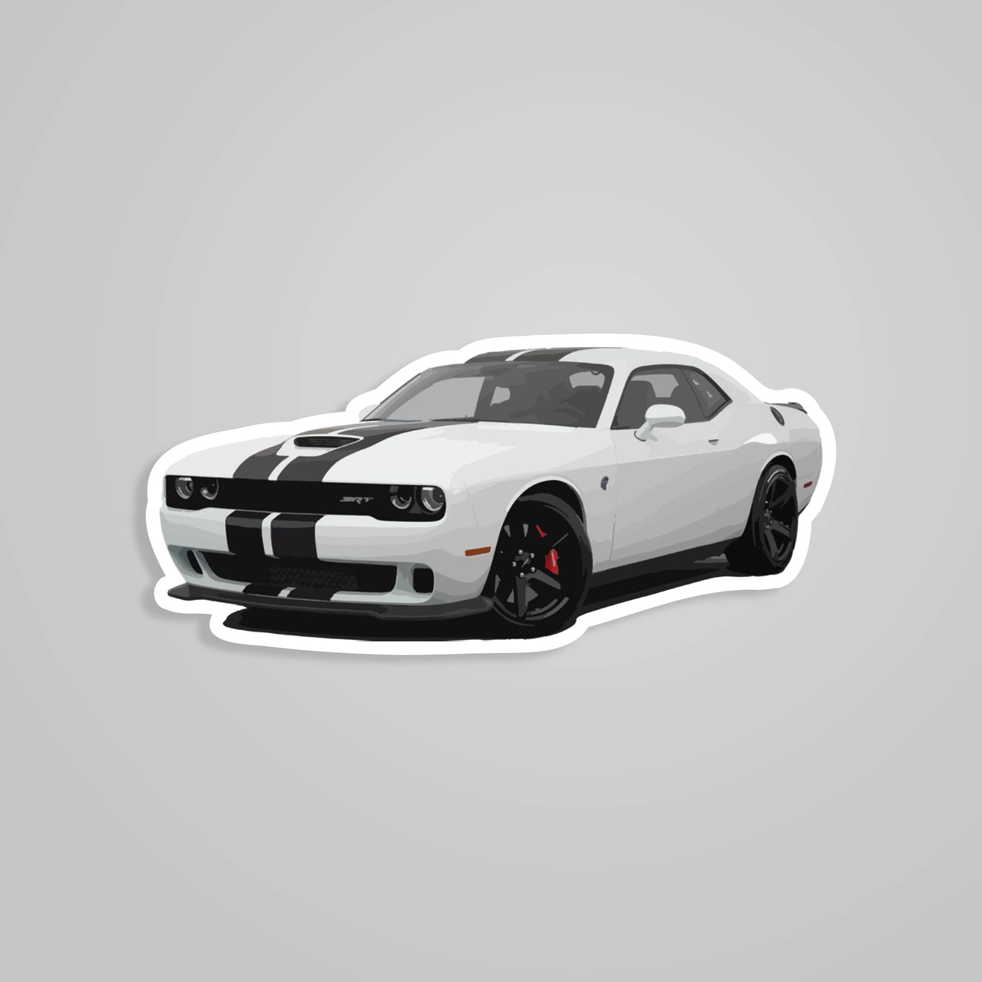 Fomo Store Stickers Cars & Bikes Challenger SRT Hellcat in White