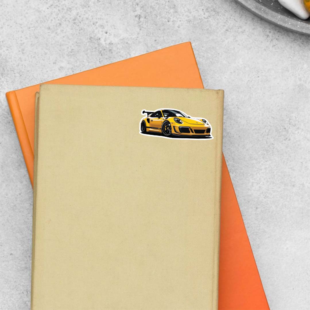 Porsche 911 GT2 RS Yellow Cars & Bikes Stickers