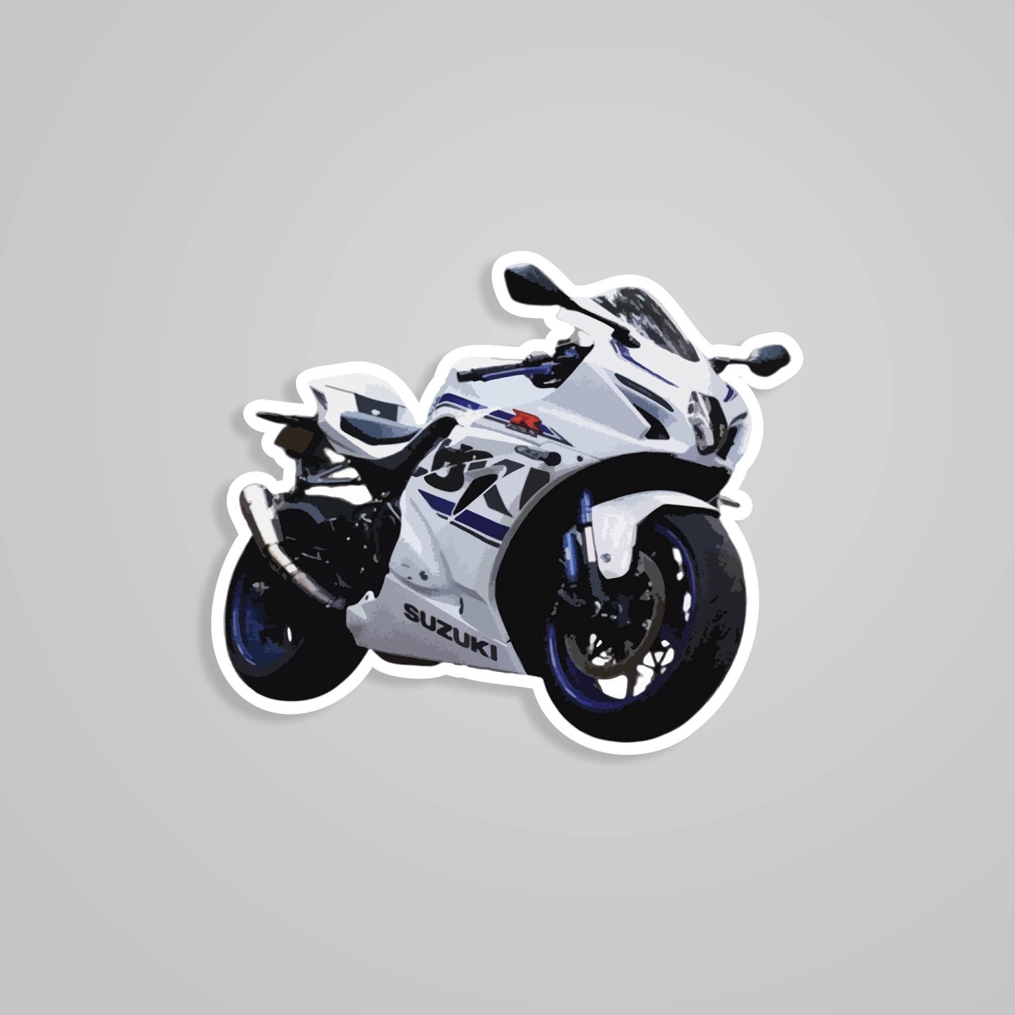 Fomo Store Stickers Cars & Bikes Suzuki GSX-R White