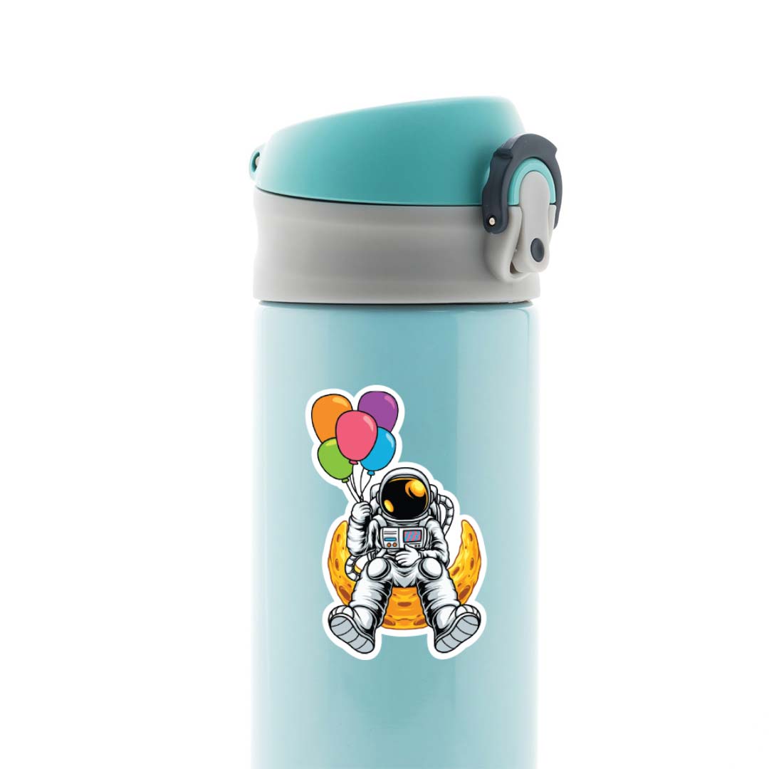 Astronaut with Balloons on the Moon Casual Stickers