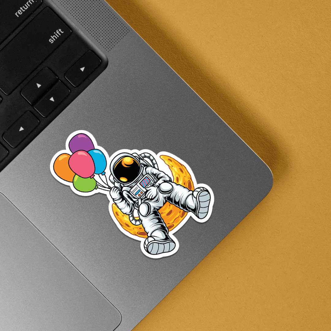 Astronaut with Balloons on the Moon Casual Stickers