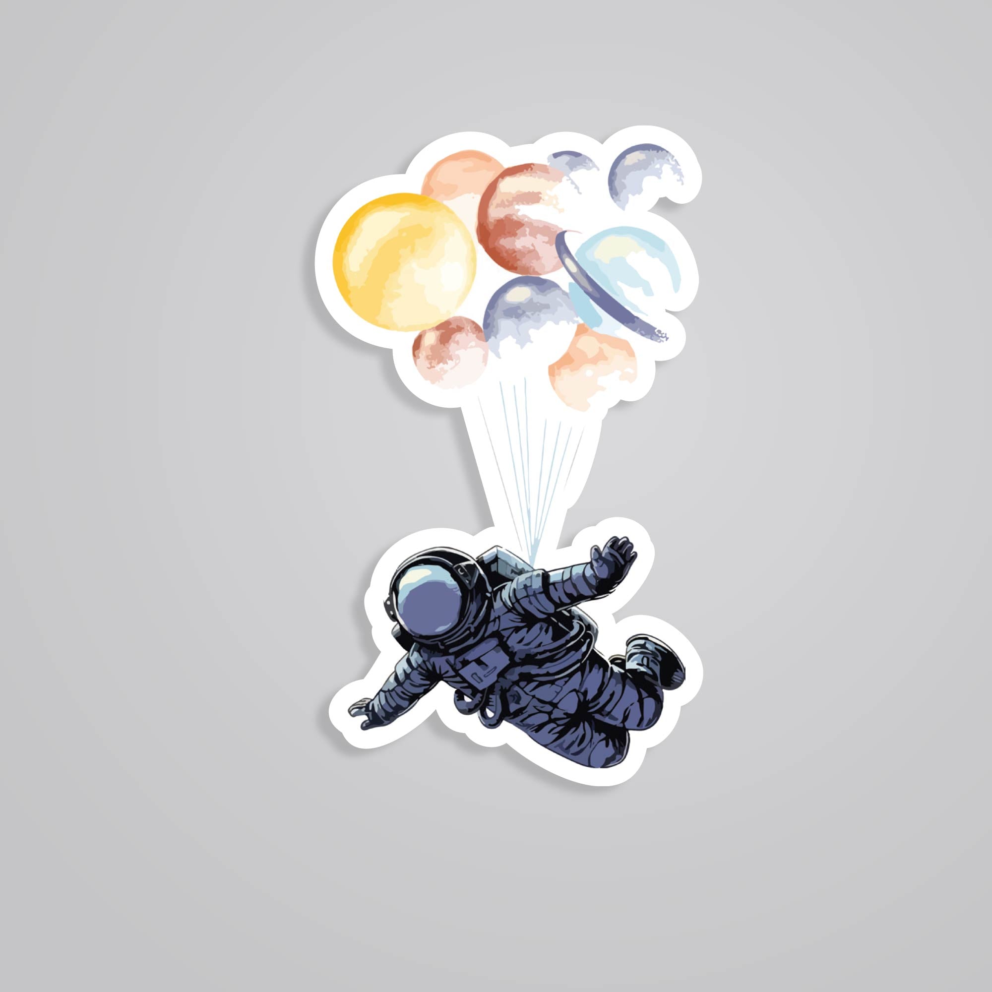 Fomo Store Stickers Casual Astronaut with Planet Balloons