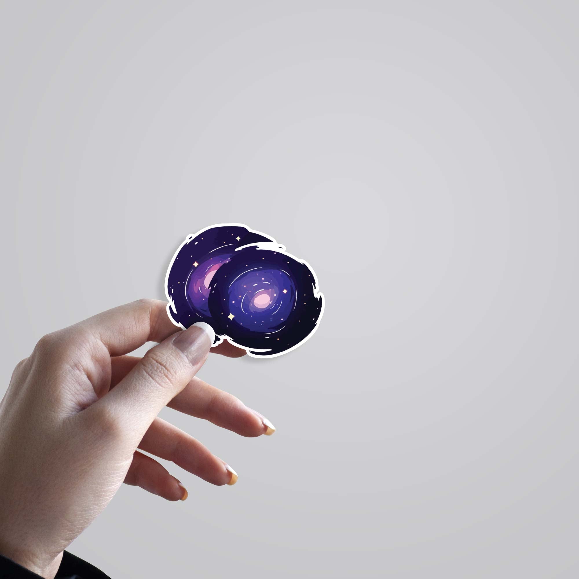 Double Galaxy Swirl Casual Stickers
