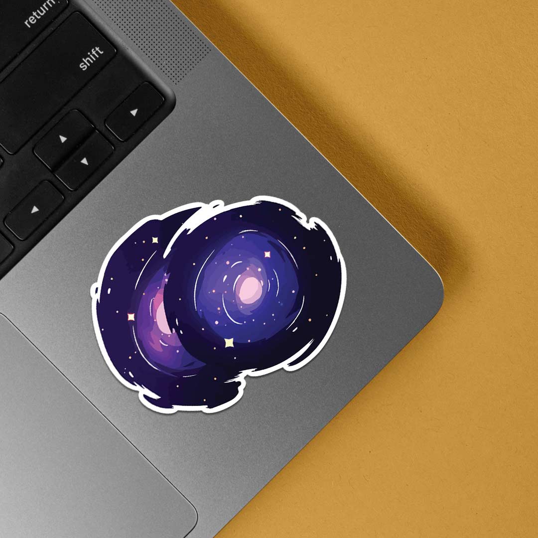 Double Galaxy Swirl Casual Stickers