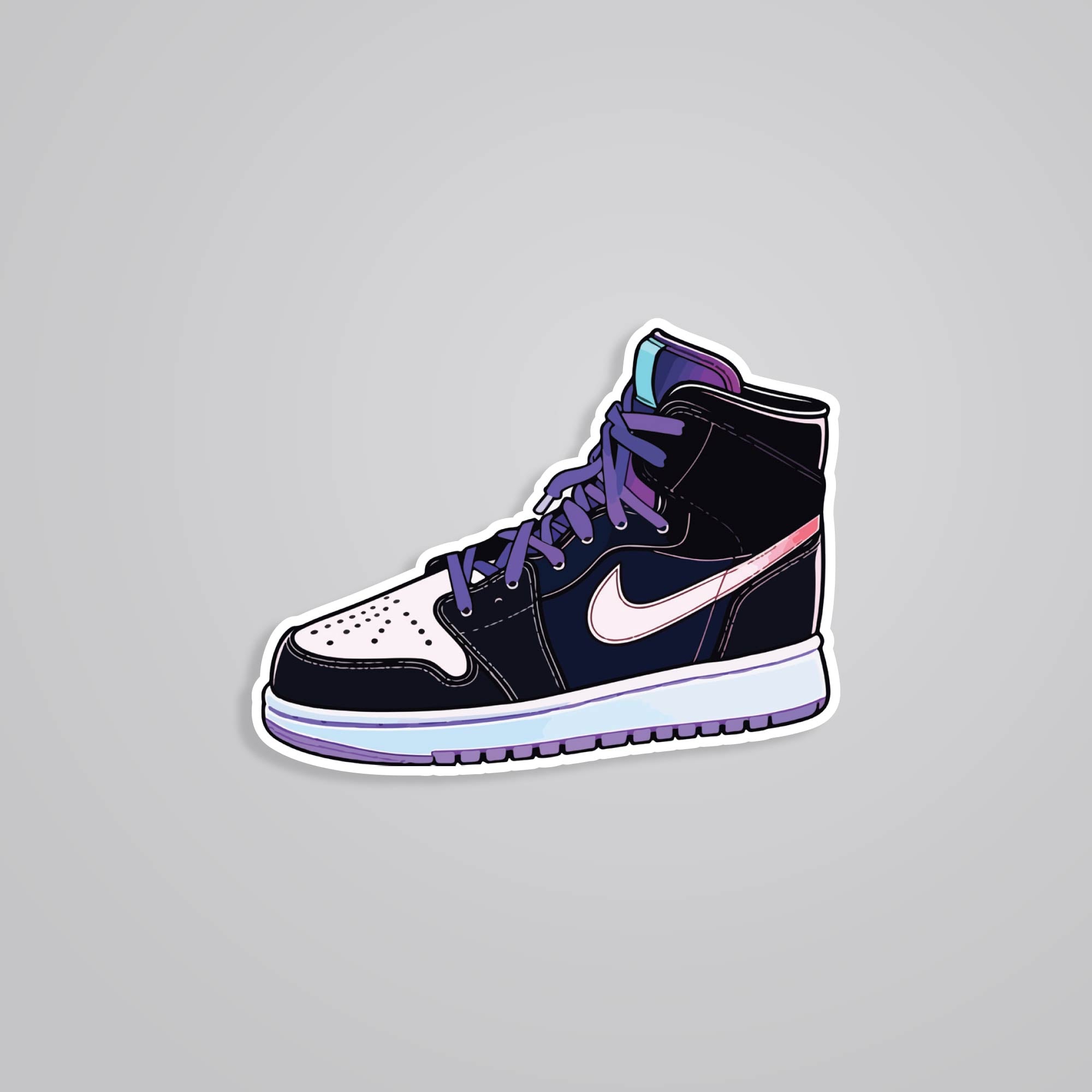 Fomo Store Stickers Casual Purple High-Top Sneaker