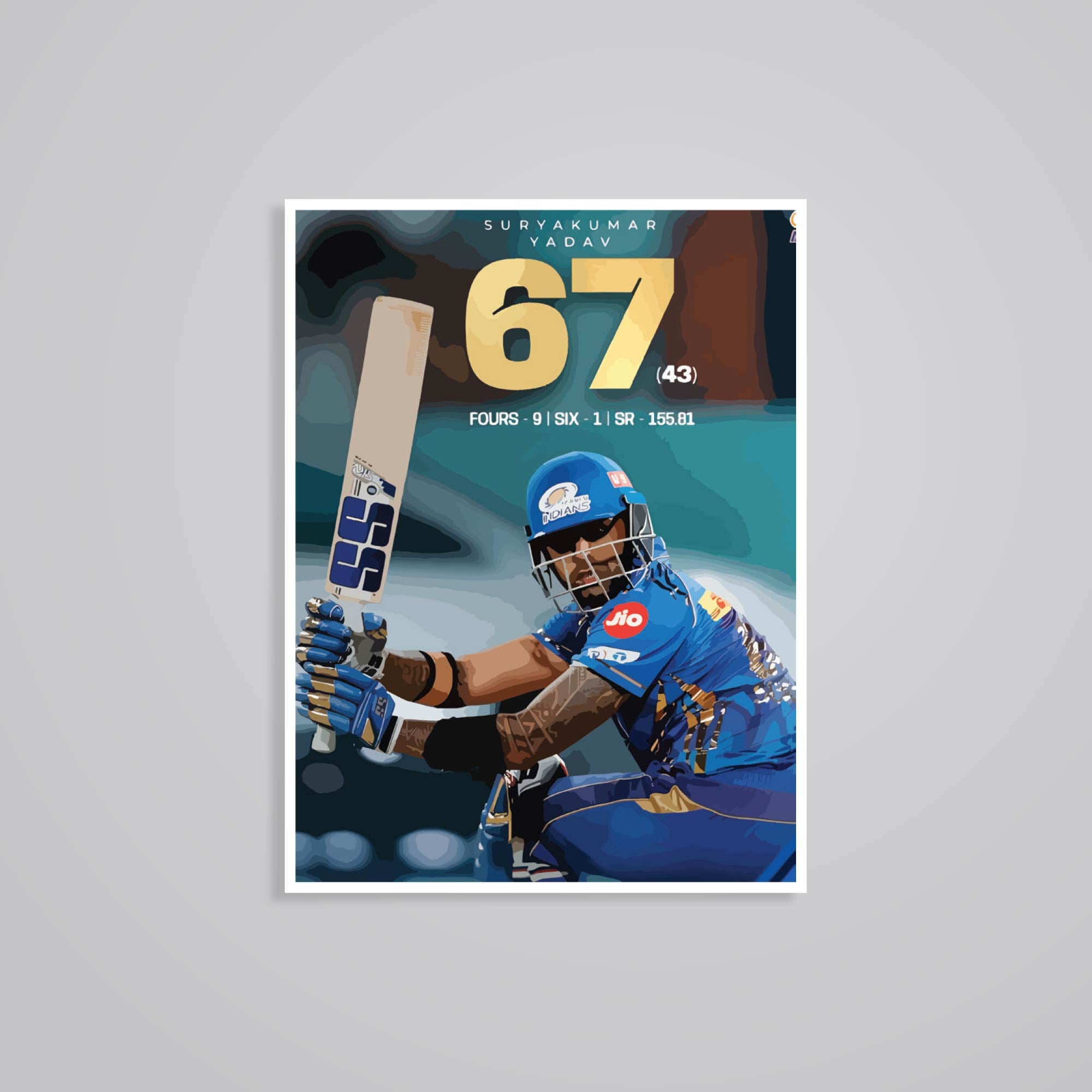 Suryakumar Yadav 67 Sports Stickers