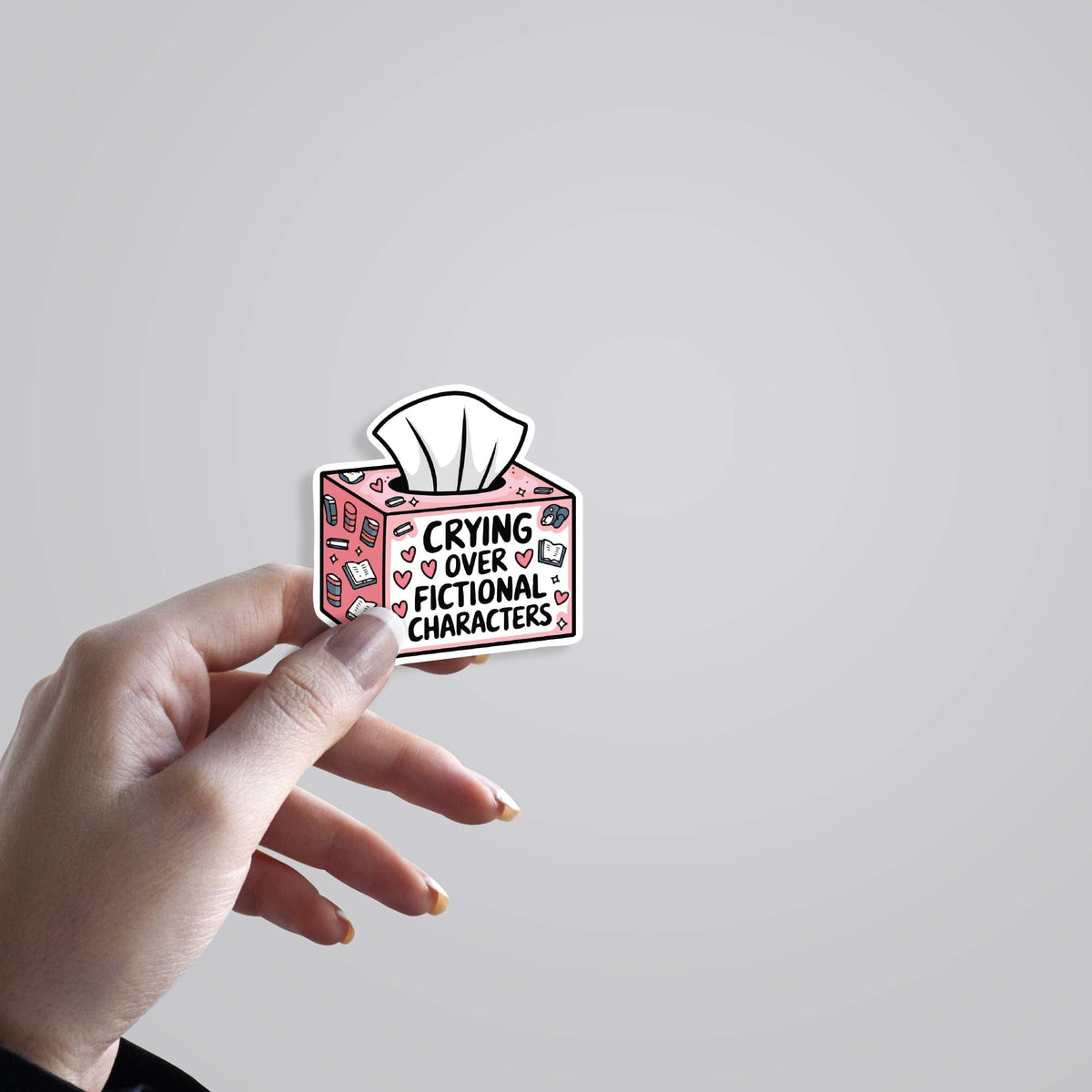 Crying over fictional characters Witty Stickers