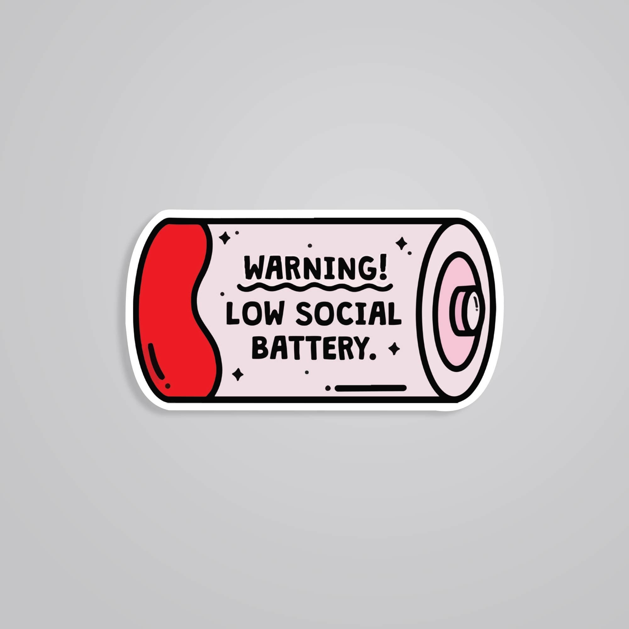 Fomo Store Stickers Witty Warning Low Social Battery