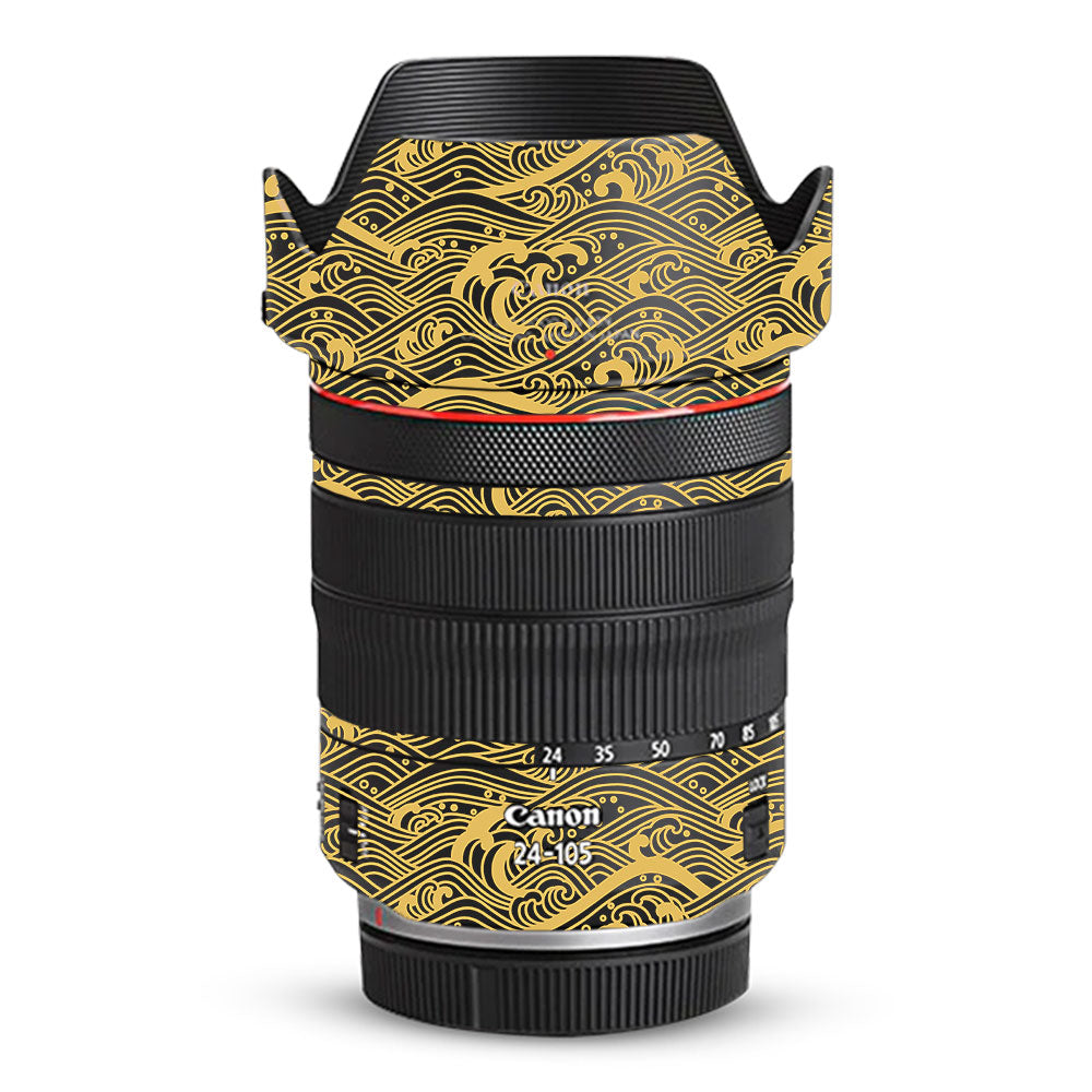 Textured Golden Tide Canon RF 24–105mm f/4L IS USM Camera Lens Skin