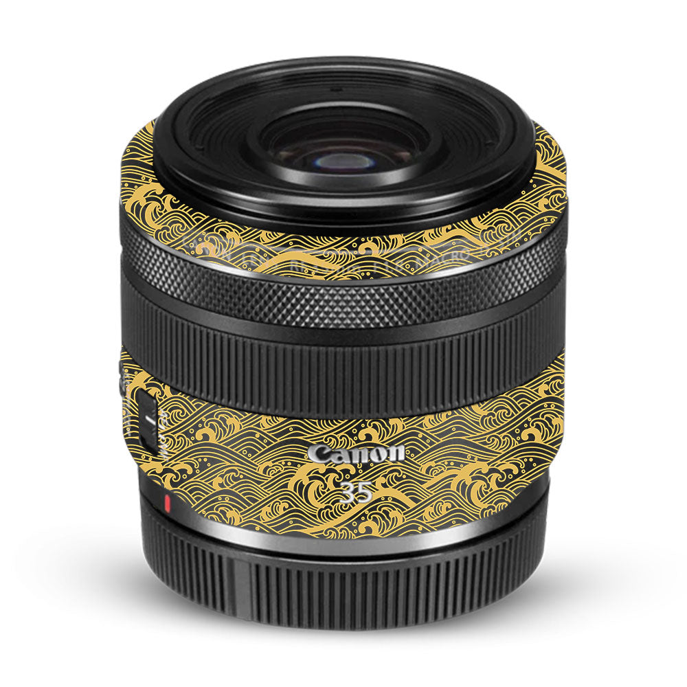 Textured Golden Tide Canon RF 35mm f/1.8 IS Macro STM Camera Lens Skin