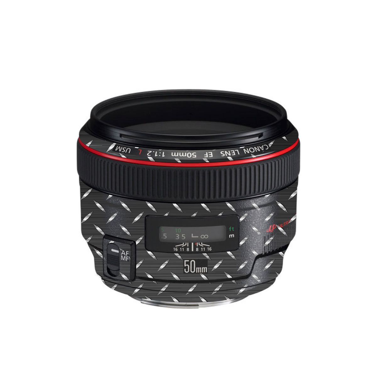 Textured Graphite Tread Canon EF 50mm F/1.2 L USM Camera Lens Skin