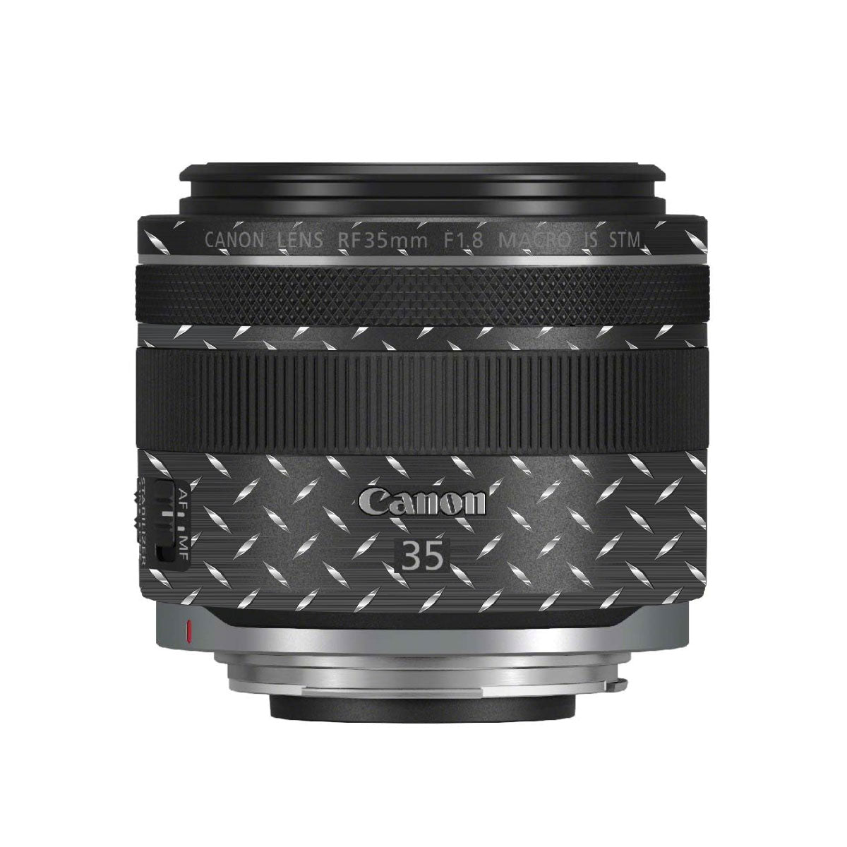 Textured Graphite Tread Canon RF 35mm F/1.8 Macro Camera Lens Skin