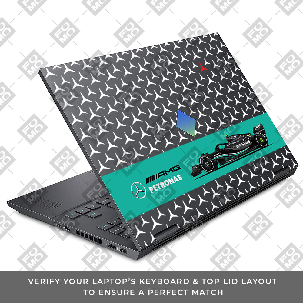 Transparent Mercedes AMG F1 HP Omen 15 Laptop Skin