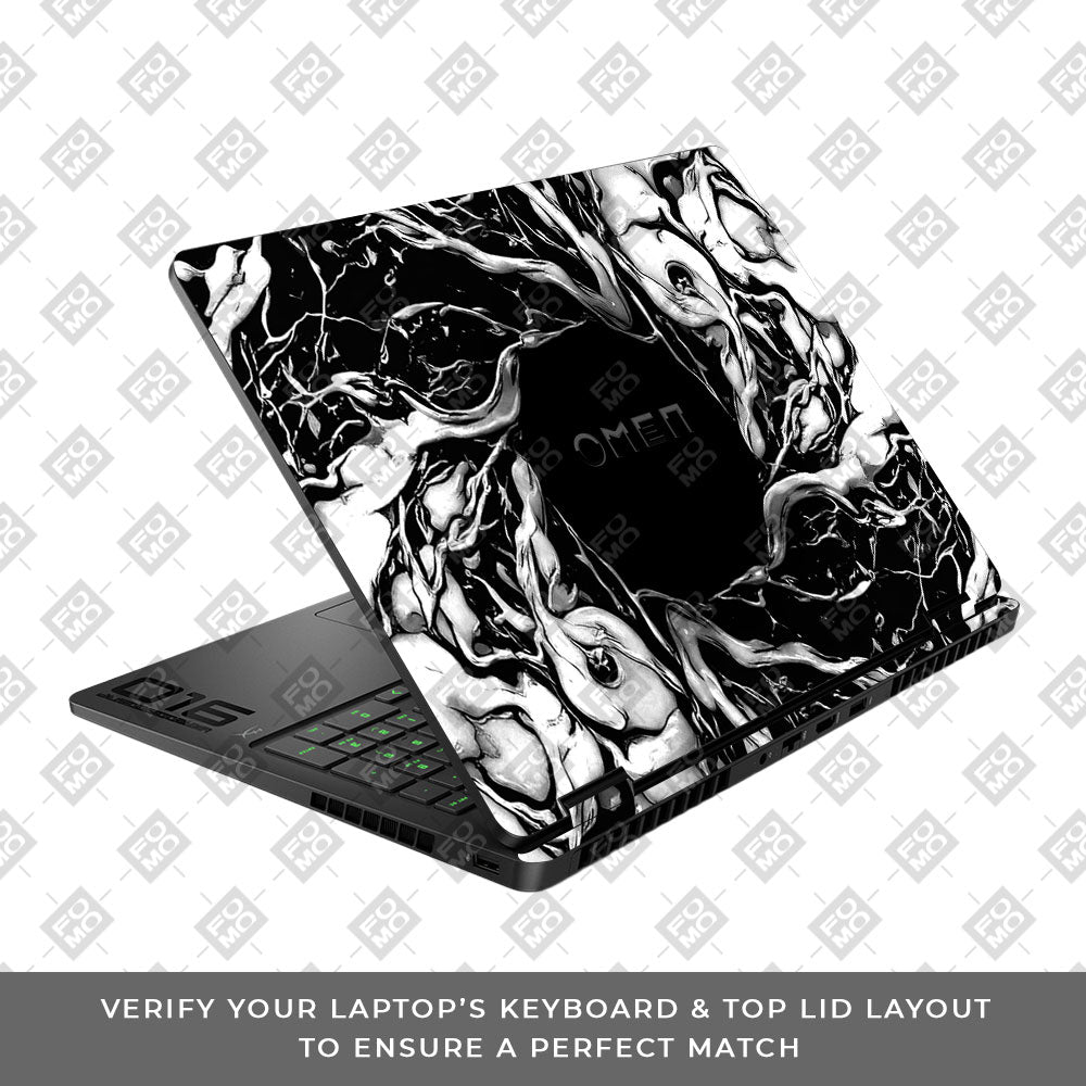 Spiderman Web Black HP Omen Gaming 16 2025, 2026 3D Laptop Skin