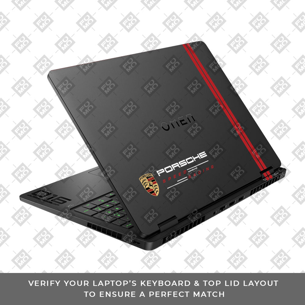 Transparent Porsche Motorsport Graphic HP Omen Gaming 16 2025, 2026 Laptop Skin