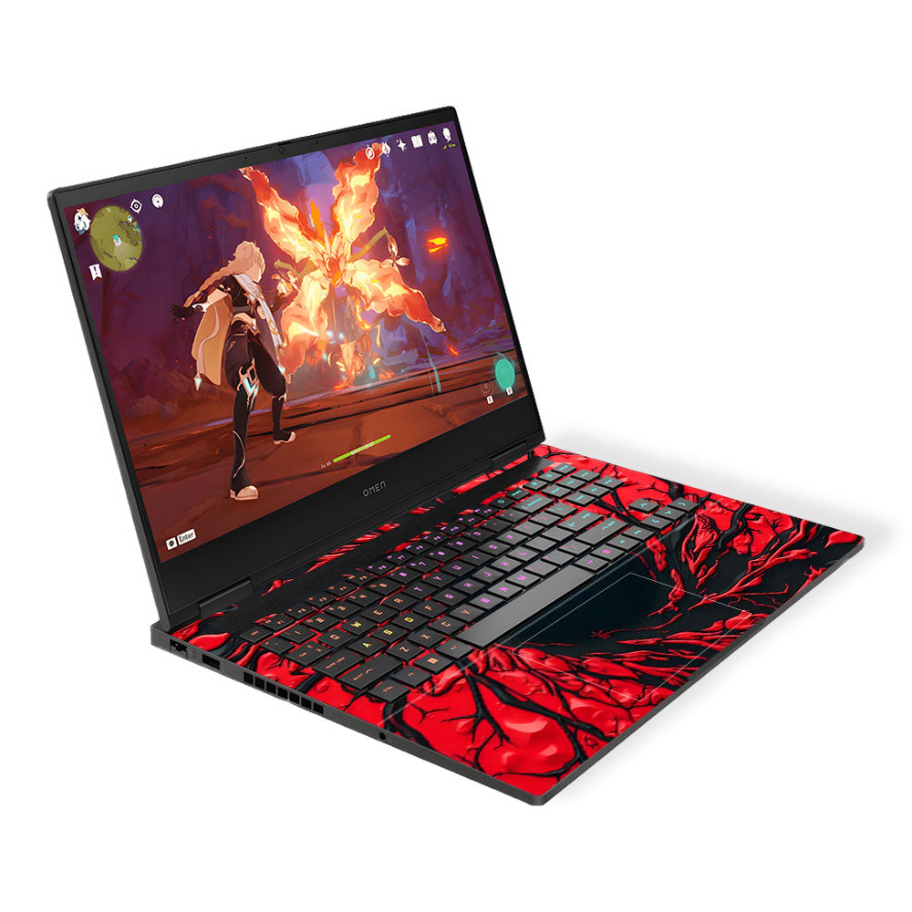 Spiderman Web Red HP Omen Gaming 16 3D Laptop Skin