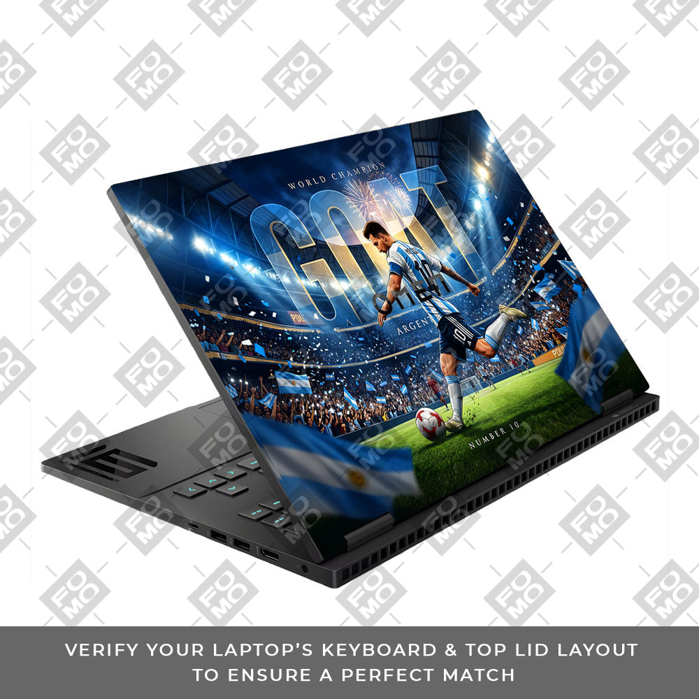 Messi World Champ Energy HP Omen Gaming 16 3D Laptop Skin