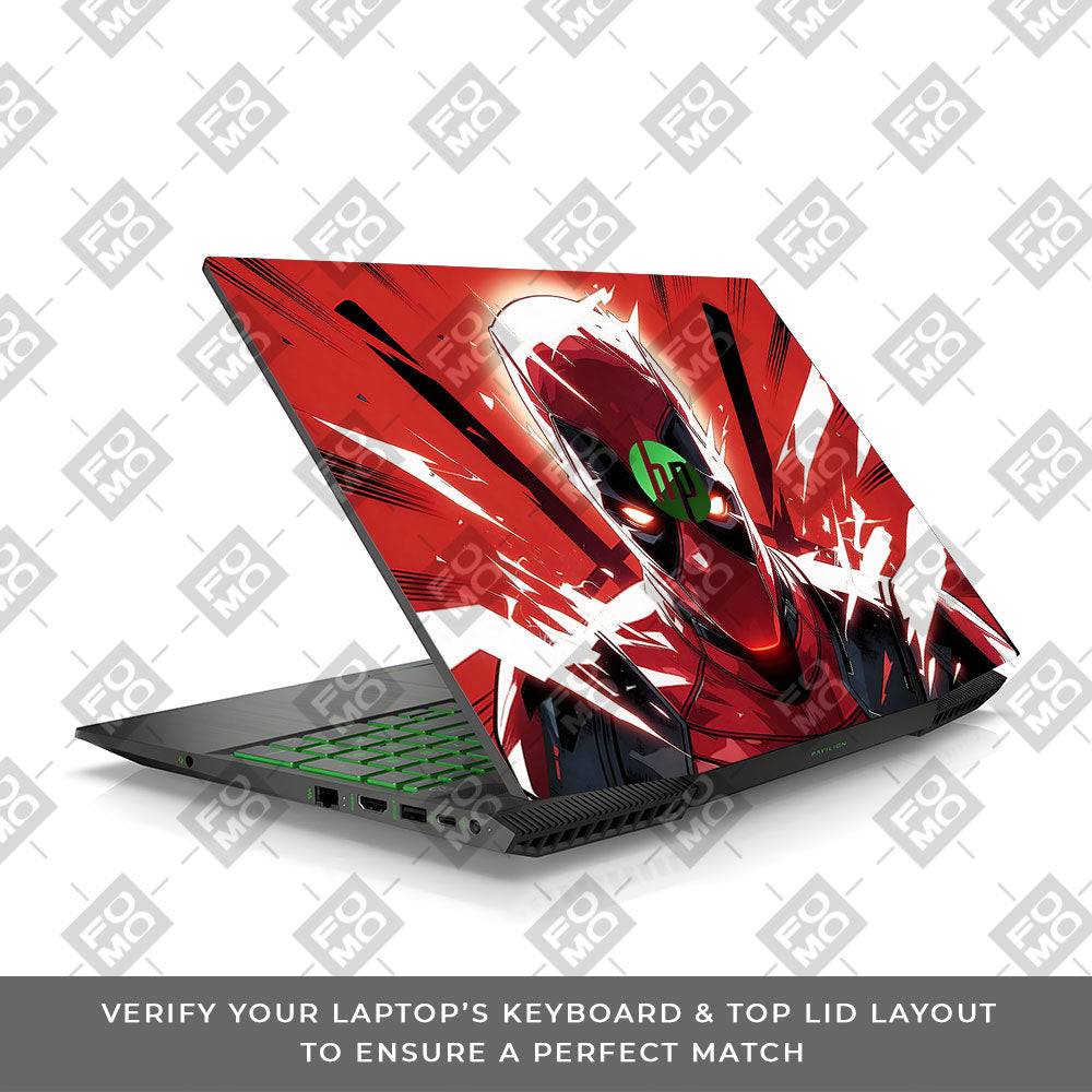 Deadpool Red Fury HP Pavilion Gaming 15 CX Series 3D Laptop Skin