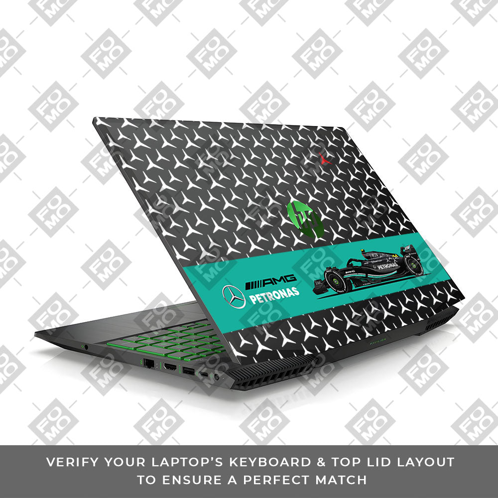 Transparent Mercedes AMG F1 HP Pavilion Gaming 15 CX Series Laptop Skin
