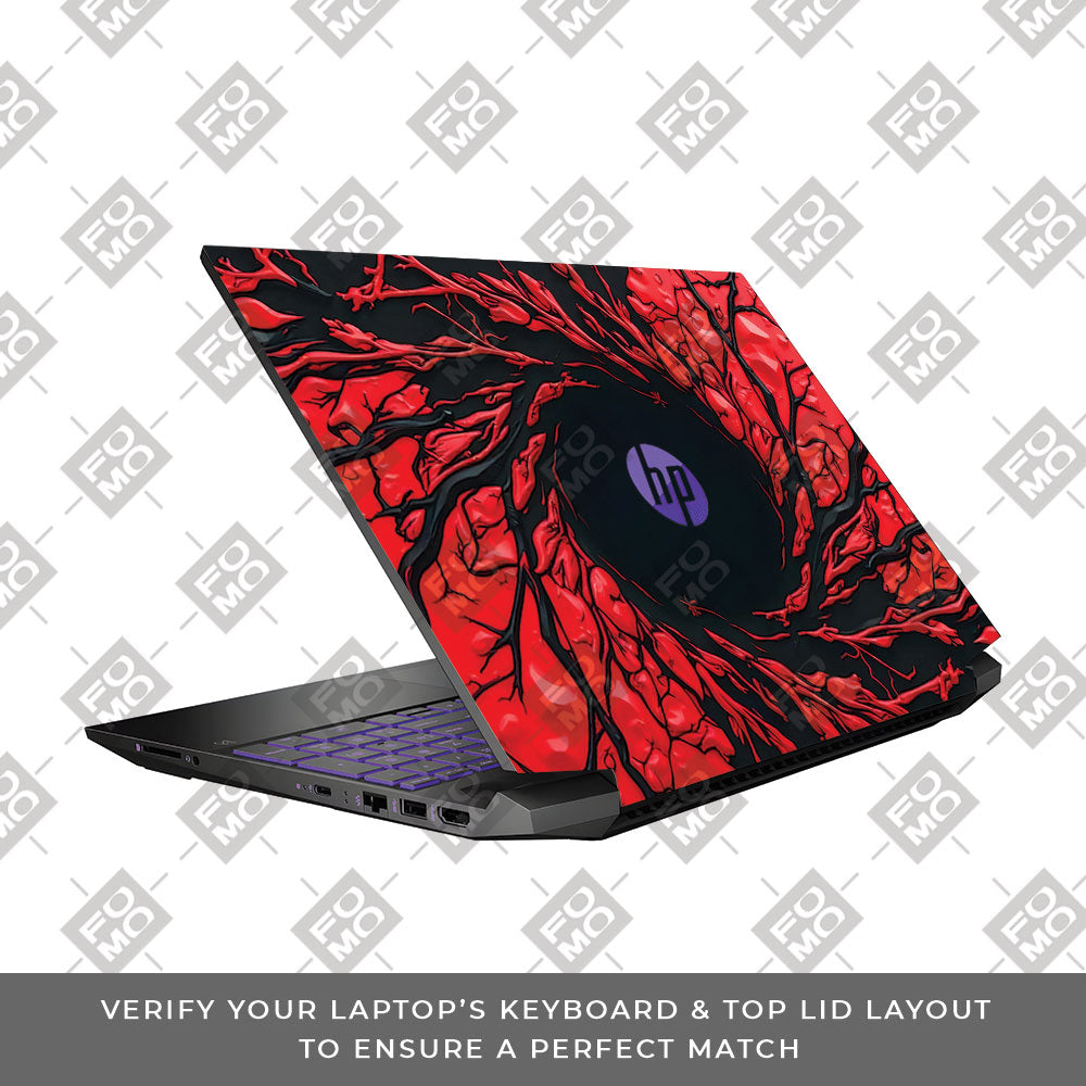 Spiderman Web Red HP Pavilion Gaming 15 EC Series 3D Laptop Skin